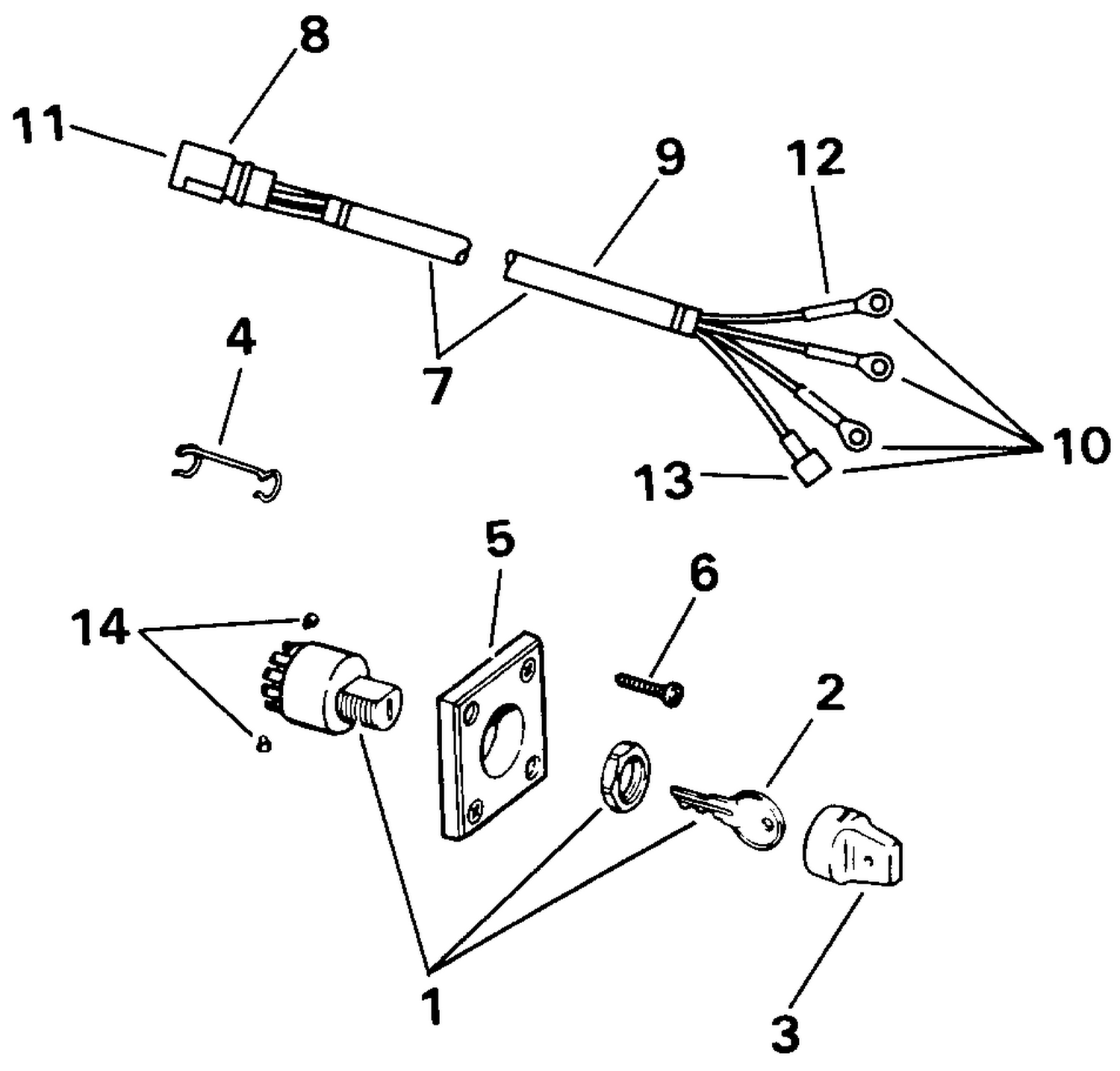IGNITION SWITCH & CABLE - 40TE, 40TTL