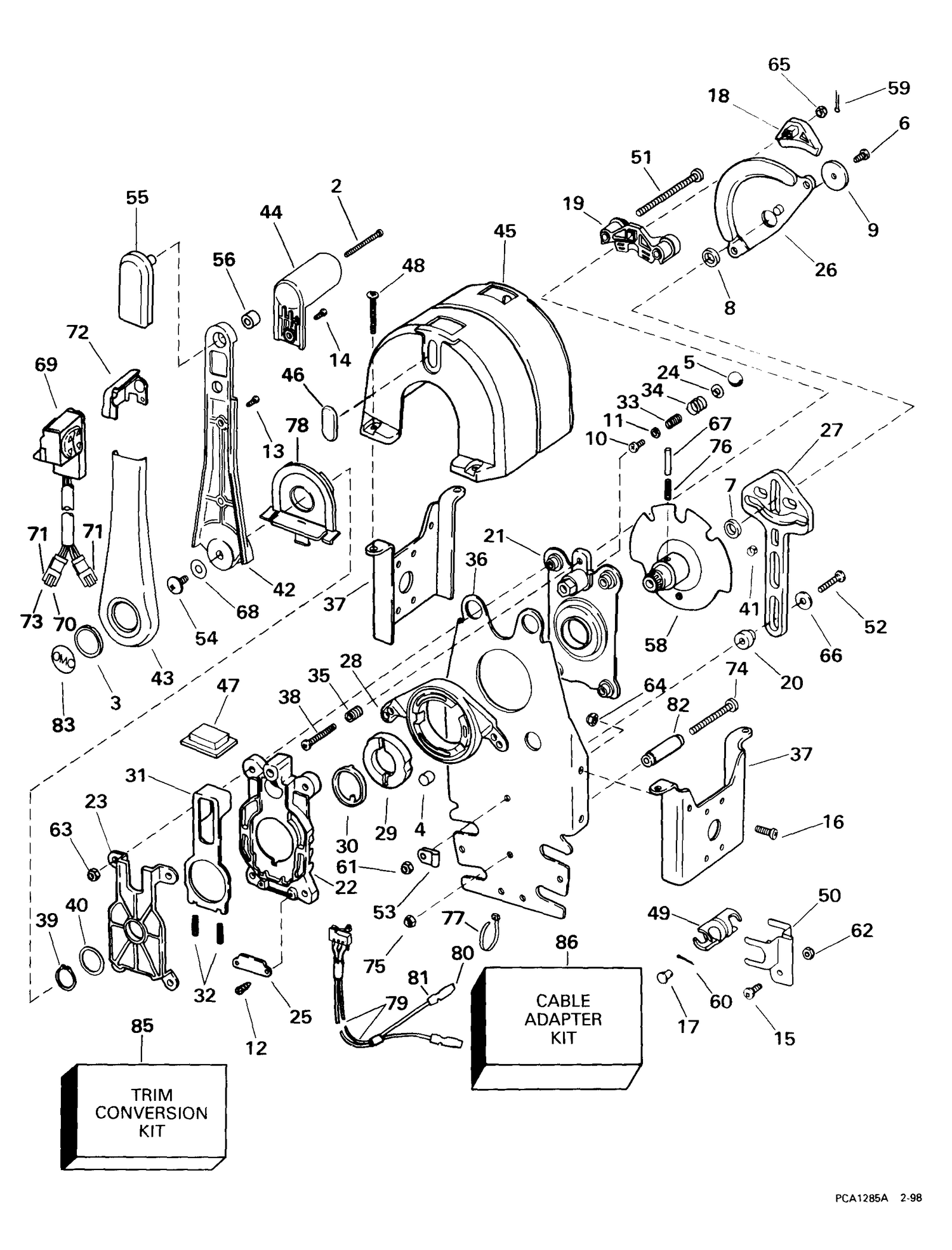 REMOTE CONTROL -- BINNACLE -- DUAL LEVER