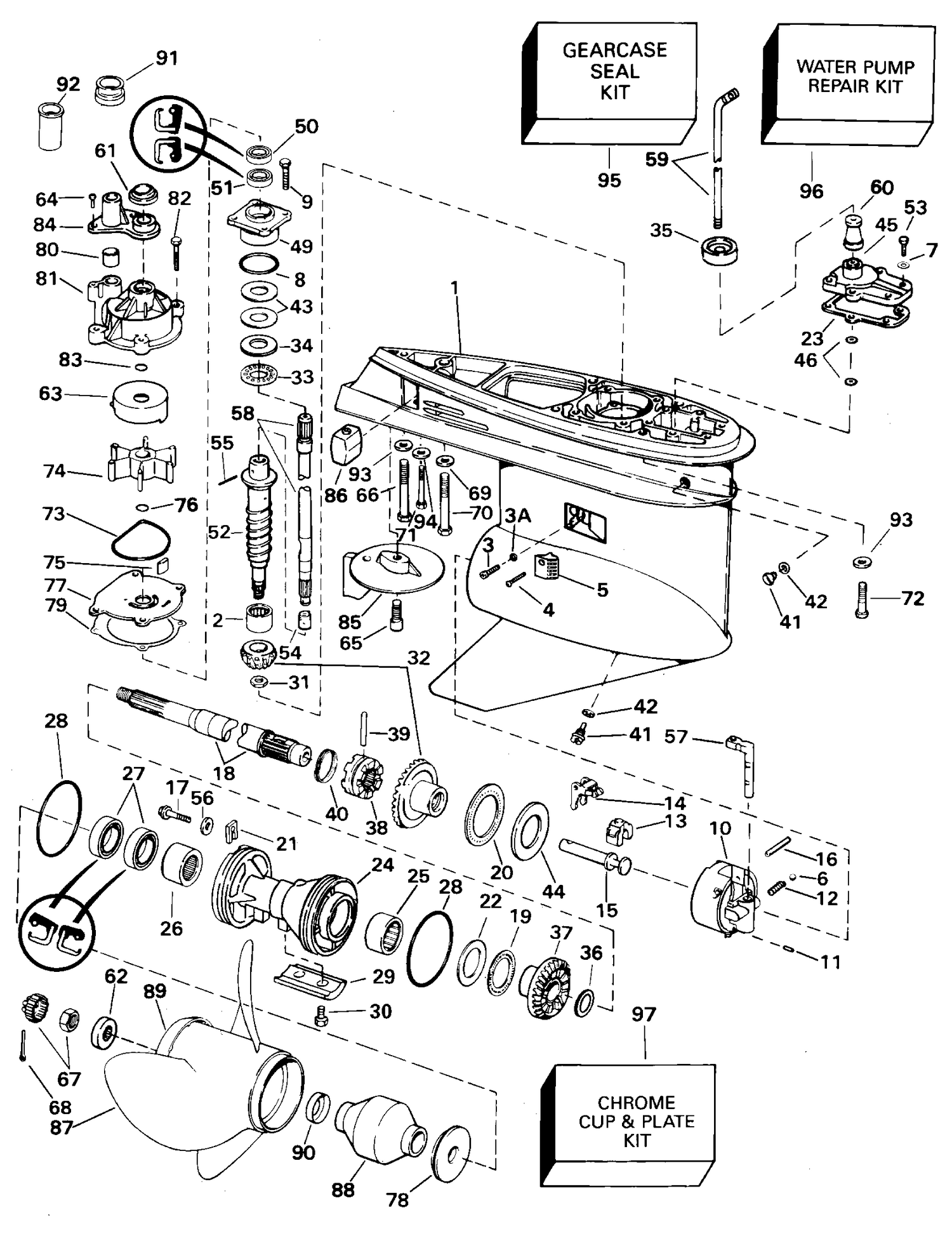 GEARCASE - 90 AND 115 PX, VX MODELS