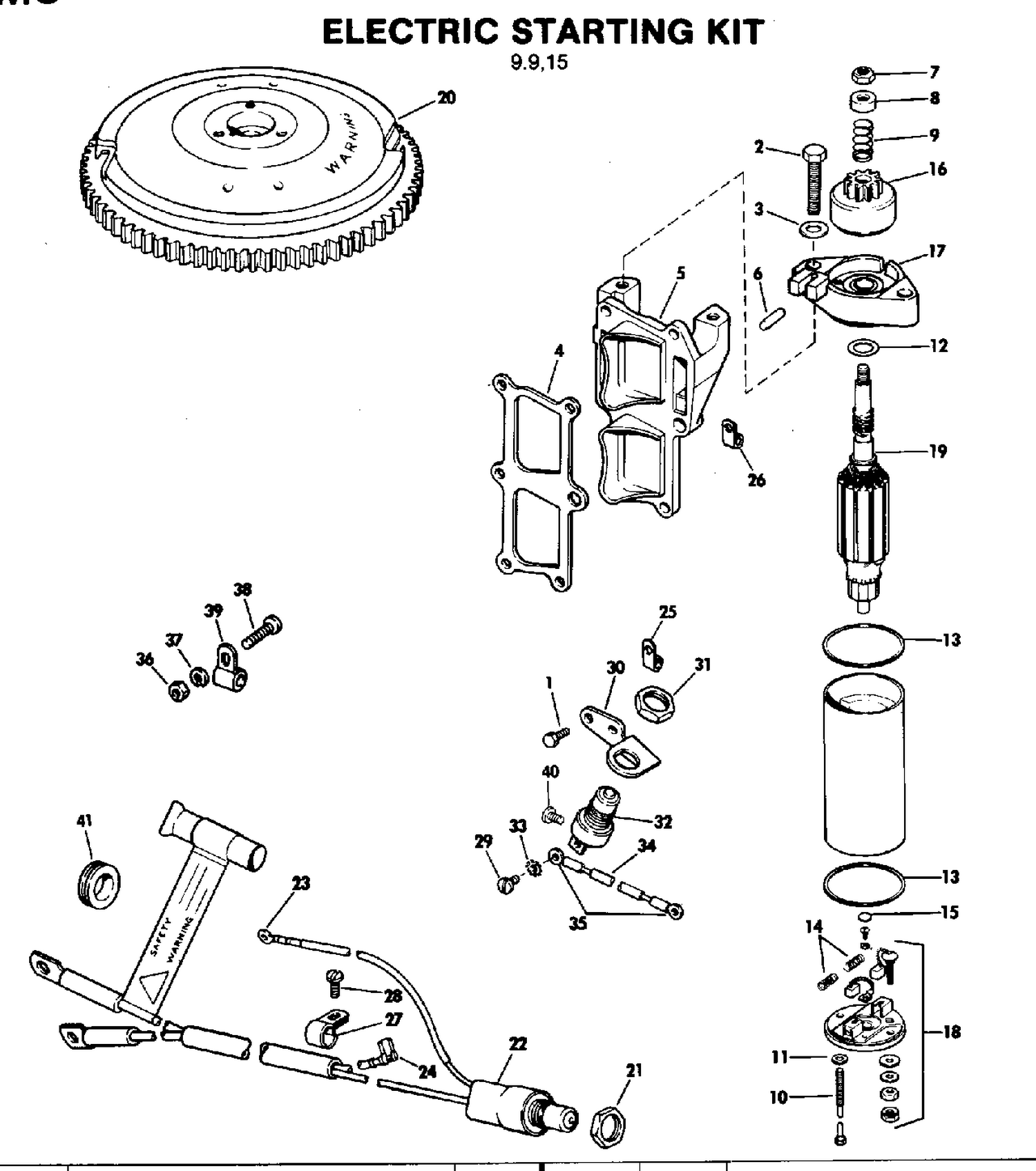 ELECTRIC STARTING KIT  9.9, 15