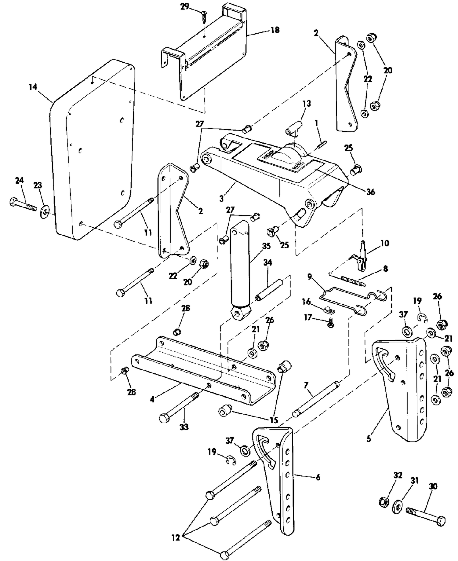 AUXILIARY MOTOR BRACKET KIT - 2 THRU 15