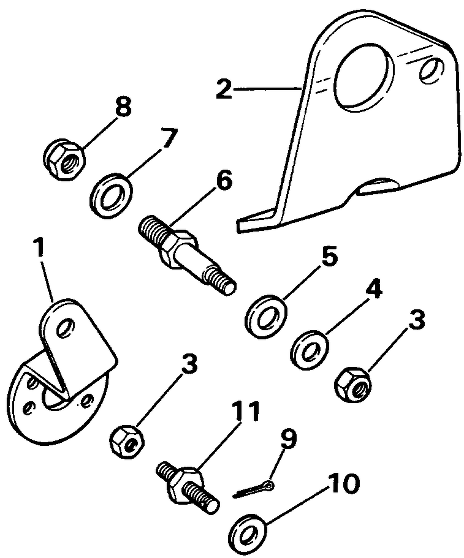 REMOTE CONTROL MOUNTING KIT FOR NON-OMC CABLES - 262 C.I.