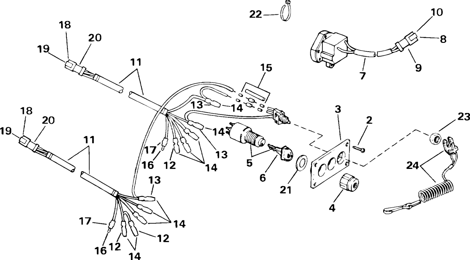 IGNITION SWITCH & STOP SWITCH - DUAL ENGINE