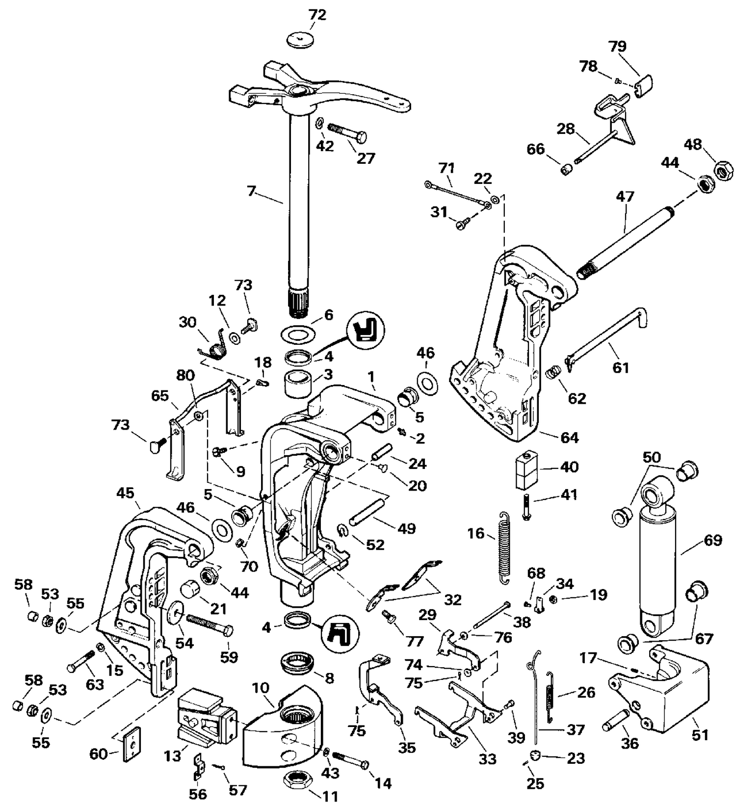 STERN BRACKET - MANUAL TILT MODELS