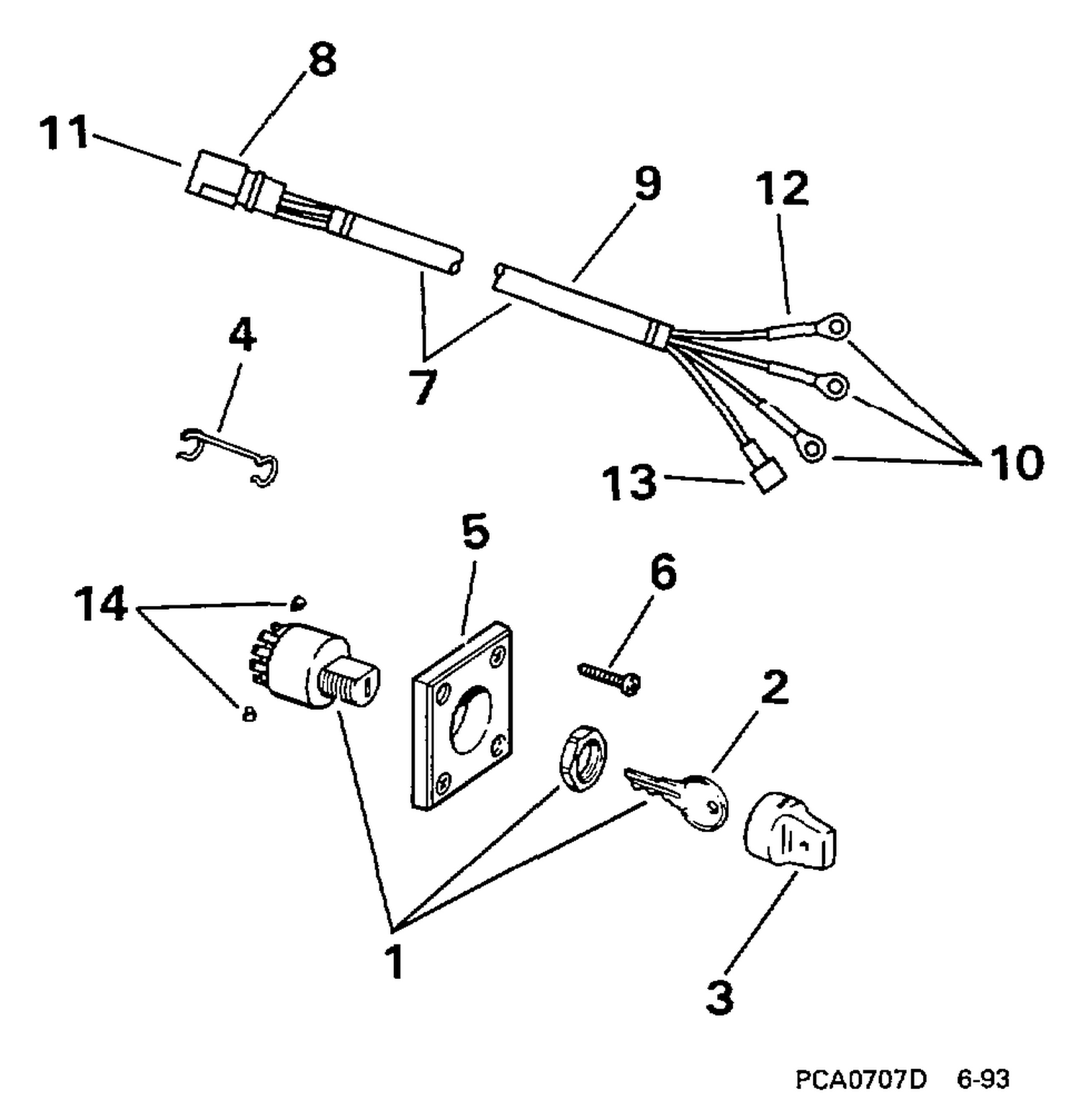 IGNITION SWITCH & CABLE - 9.9