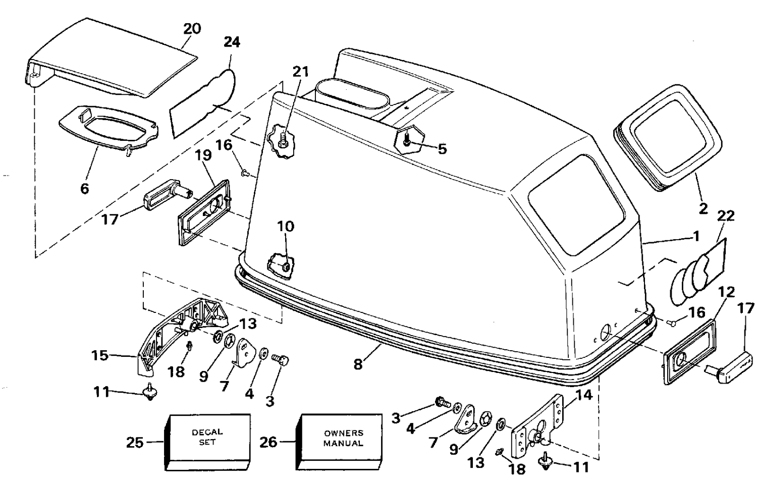 ENGINE COVER - EVINRUDE ROPE START ONLY