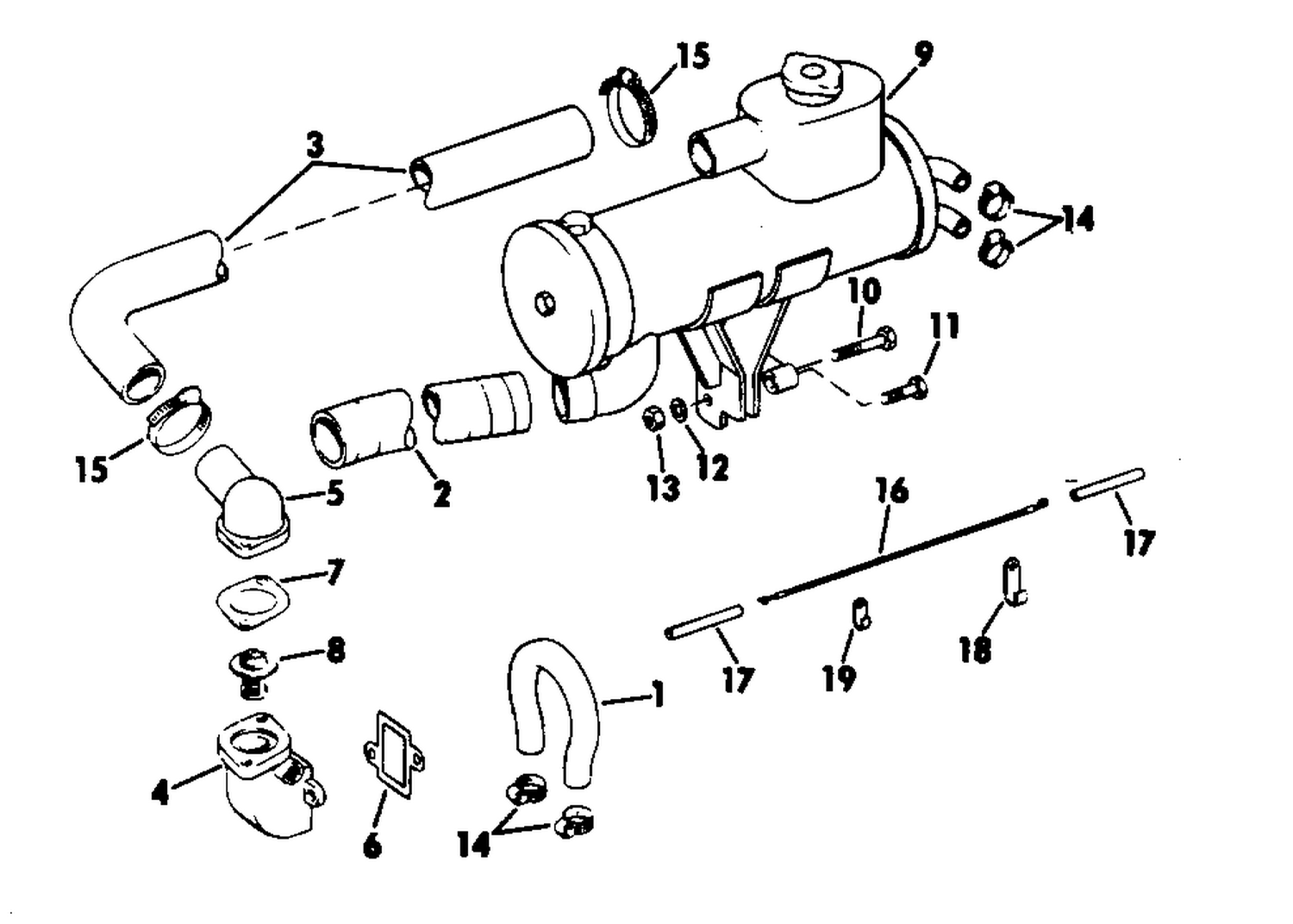 120 HP STERN DRIVE HEAT EXCHANGER KIT NO. 172187