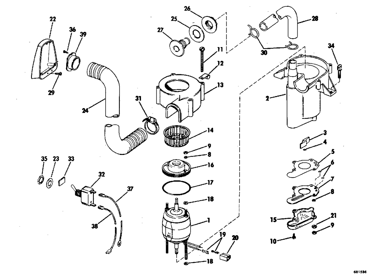 BILGE PUMP KIT-PART NO. 172071 90, 120, 155, 210 HP