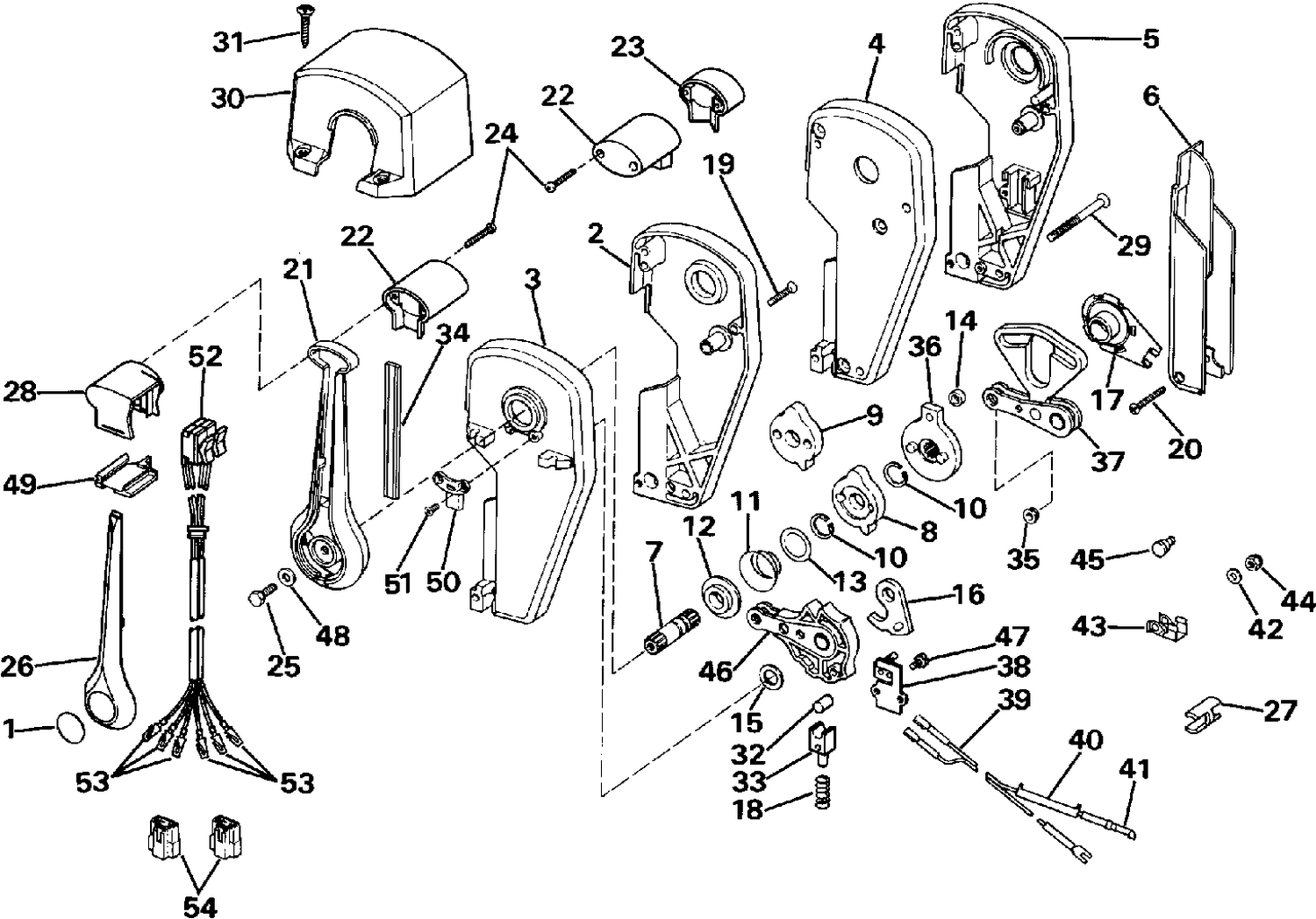 REMOTE CONTROL ASSEMBLY - BINNACLE MOUNT, DUAL LEVER