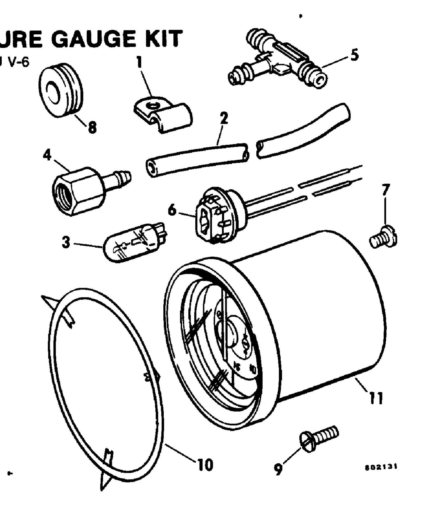 WATER PRESSURE GAUGE KIT 9.9 THRU V-6