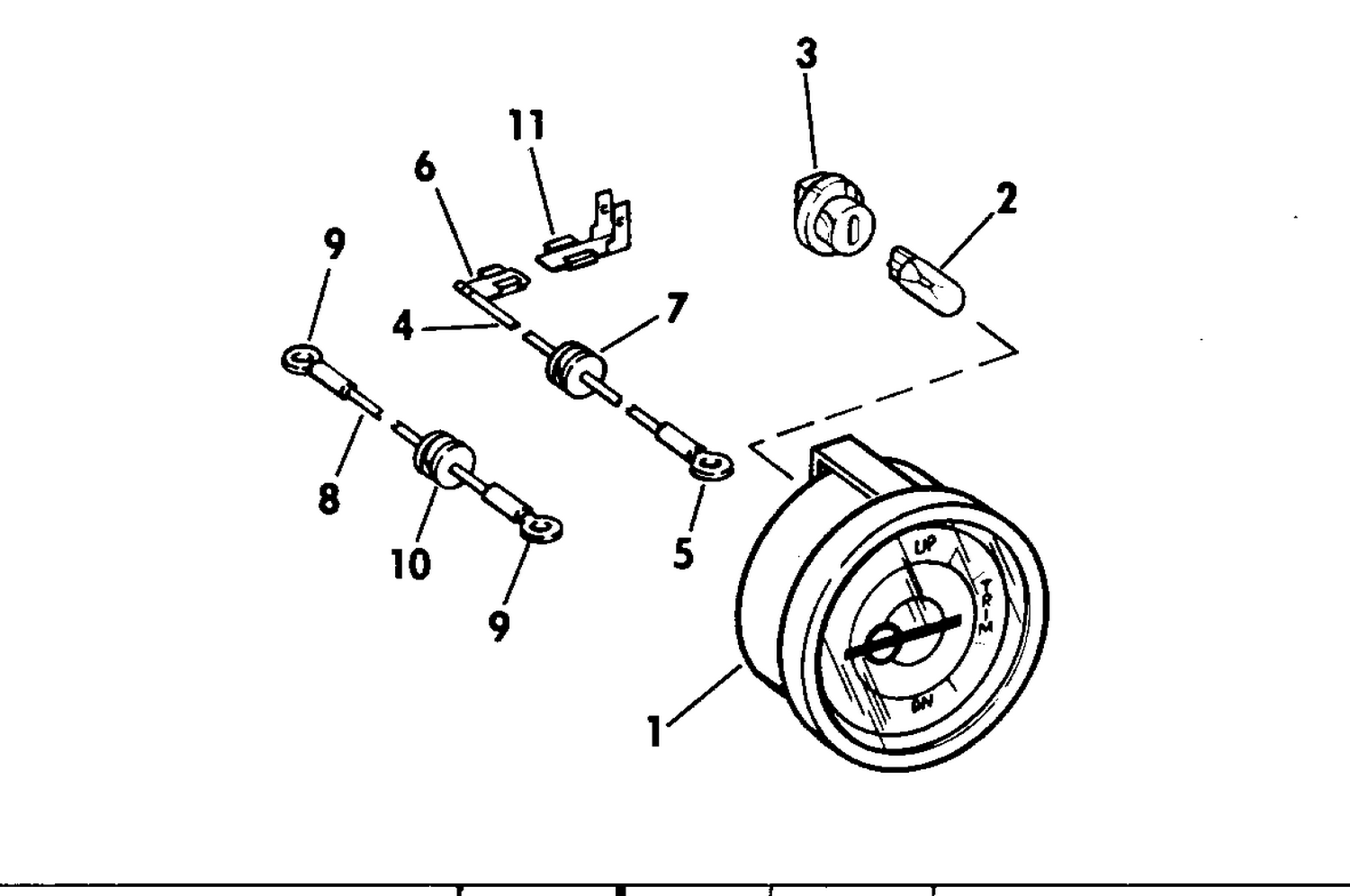 TRIM POSITION INDICATOR GAUGE KIT 55 THRU 135 HP
