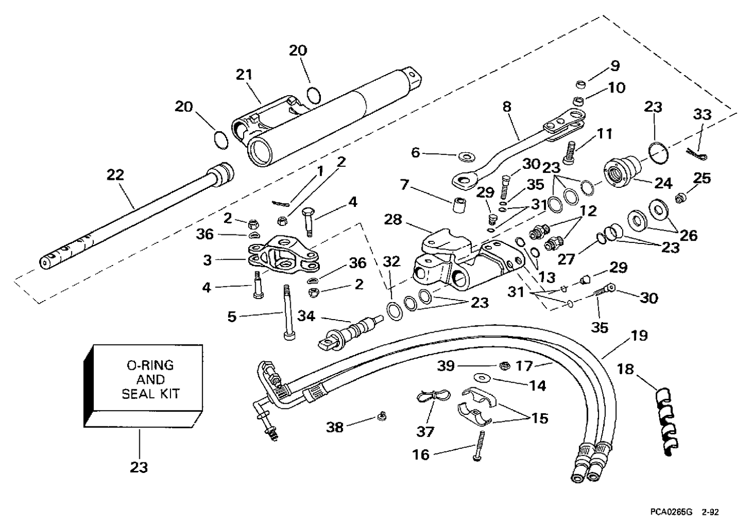 STEERING CYLINDER KIT - PORT - V8 MODELS ONLY
