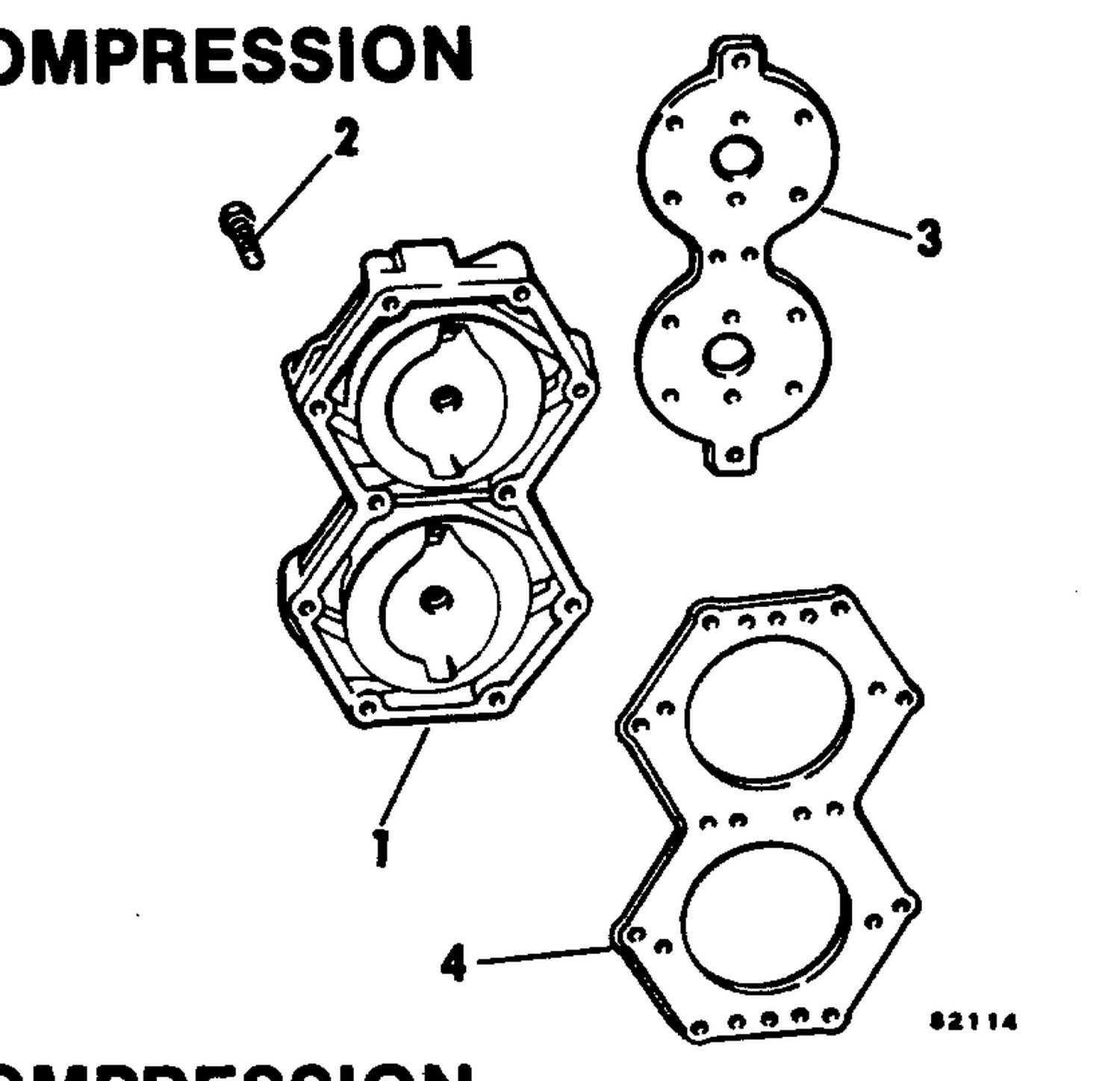 CYLINDER HEAD KIT-LOW COMPRESSION 85-100-115-140
