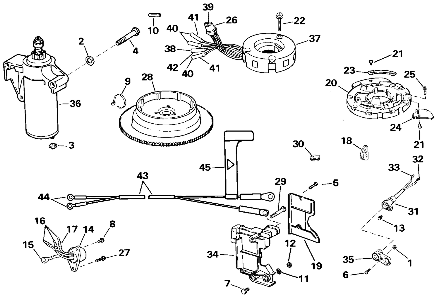 TILLER ELECTRIC STARTING KIT - 9.9, 15 (2-STROKE)