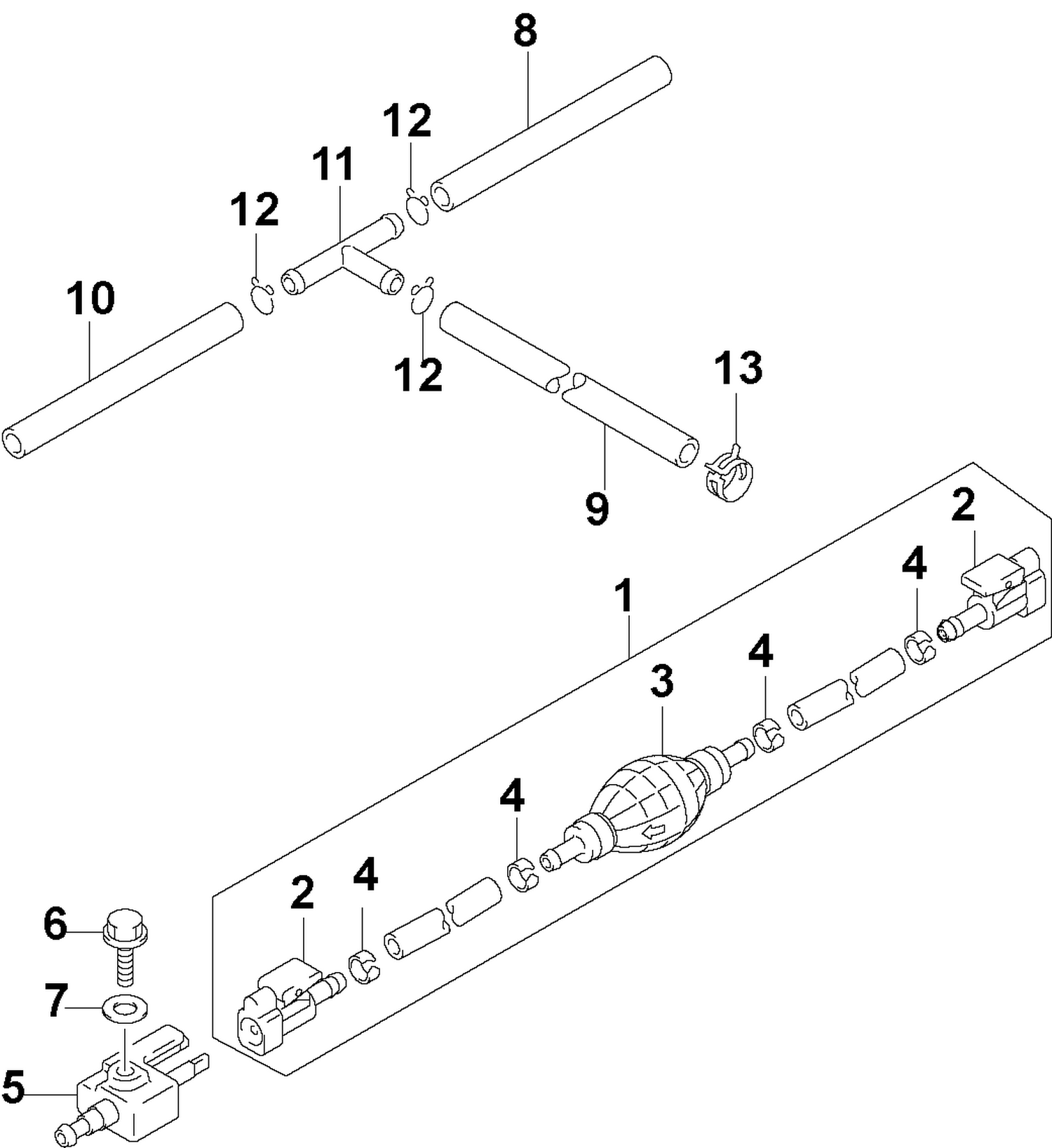 FUEL HOSE AND PRIMER BULB