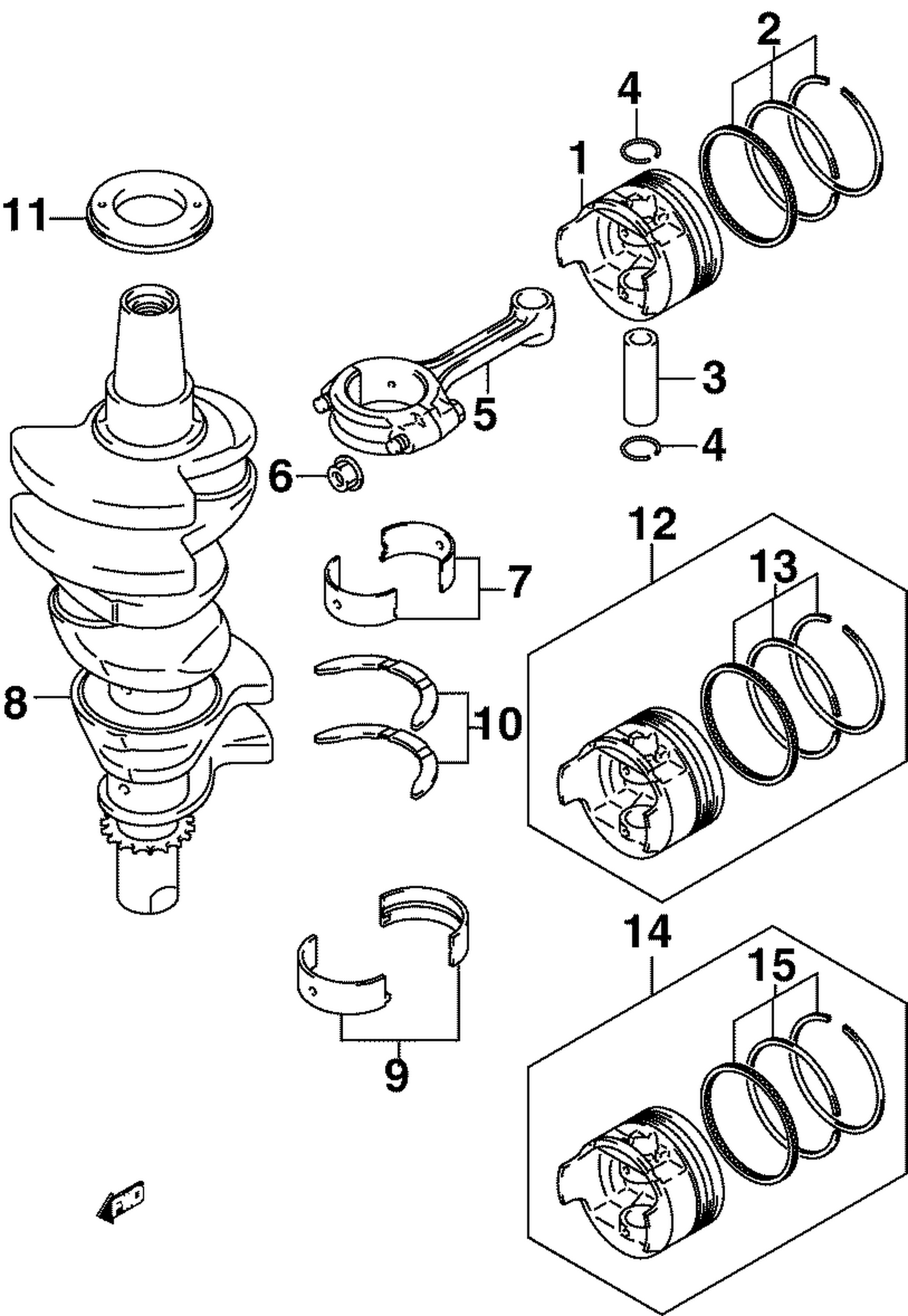 CRANKSHAFT & PISTONS