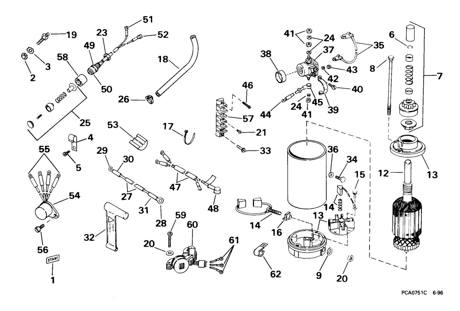 TILLER ELECTRIC STARTING KIT -- 40, 55