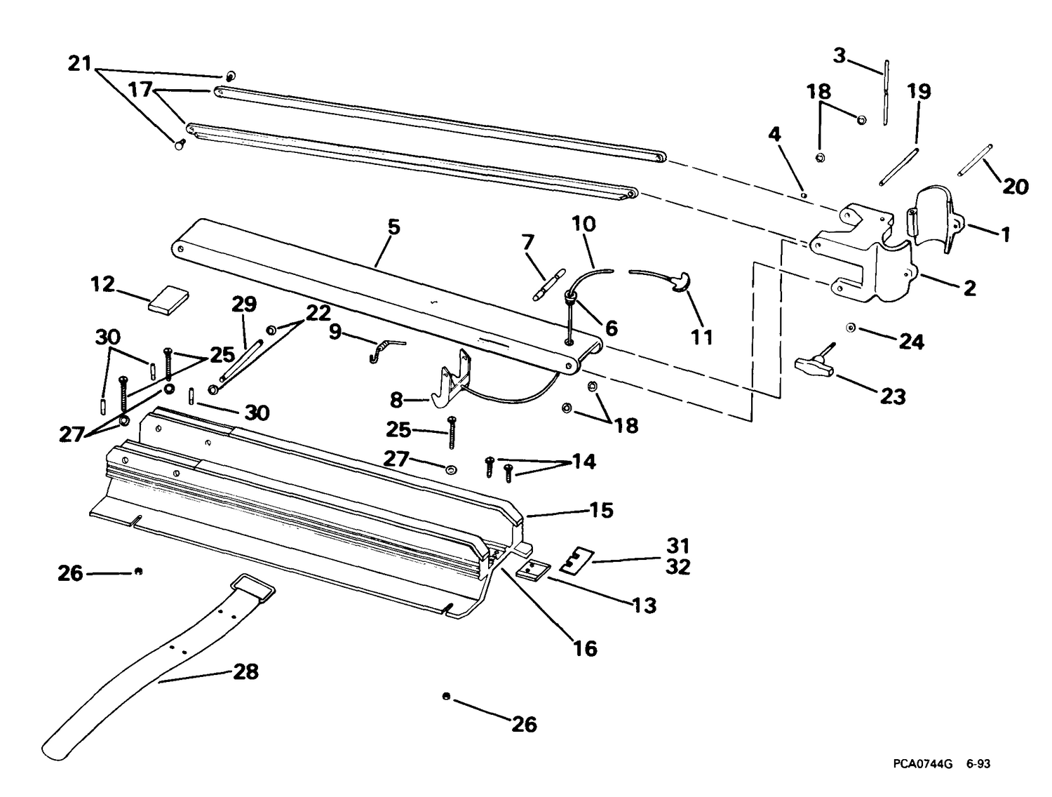 BOW ARM & DECK BRACKET GROUP -- HBF2G, HBFL2G