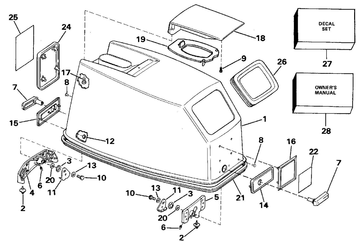 ENGINE COVER - JOHNSON ROPE START ONLY
