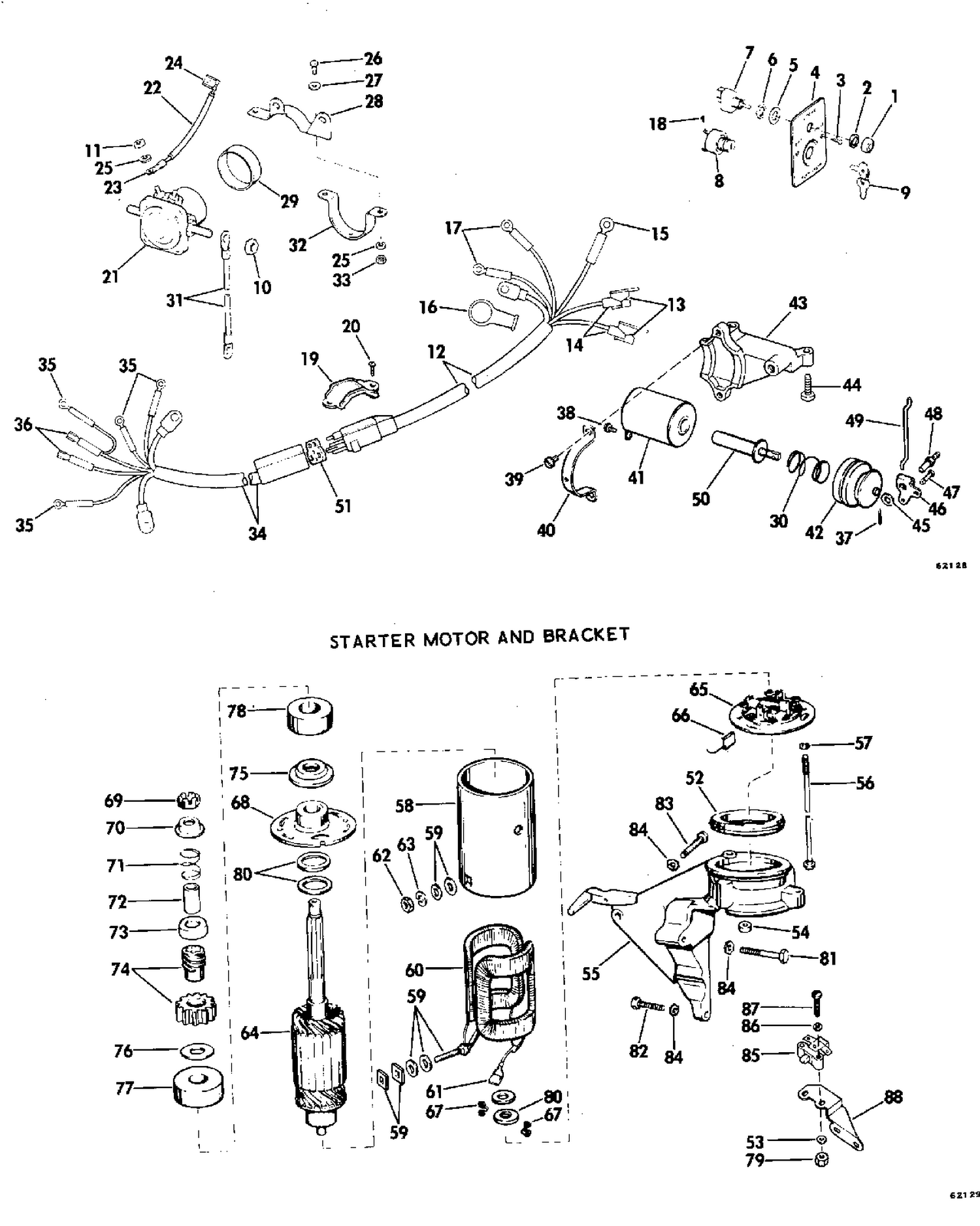 ELECTRIC STARTING KIT 25 HP SWITCH PLATE & SOLENOID