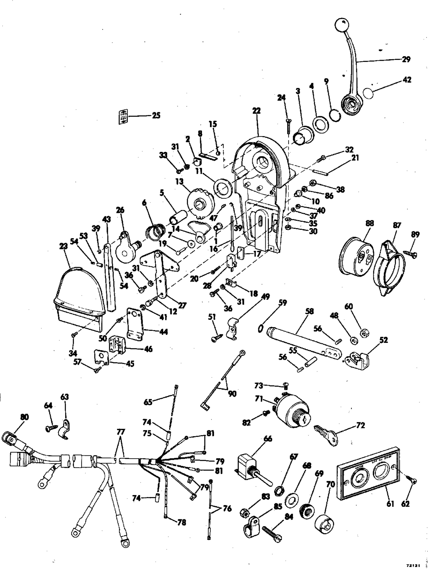 BINNACLE MOUNT CONTROL AND WIRING KIT 55 - 200