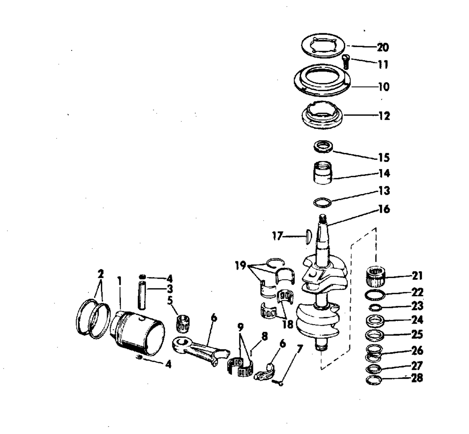 CRANKSHAFT AND PISTON