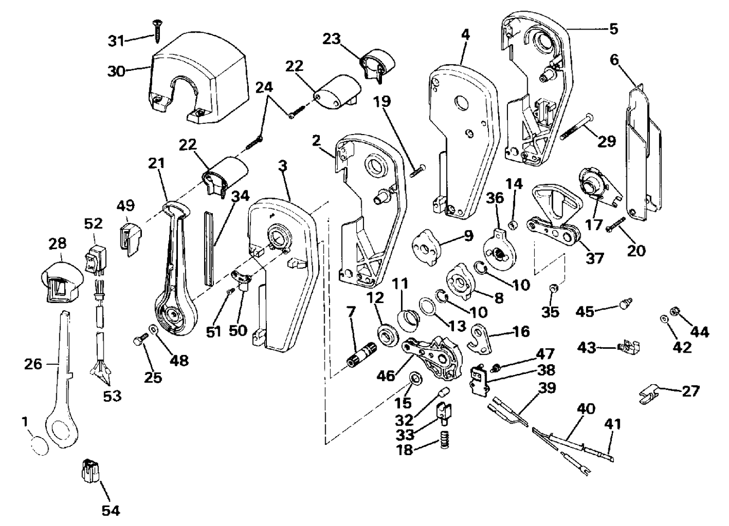 REMOTE CONTROL - BINNACLE - DUAL LEVER - AUXILIARY MOTOR