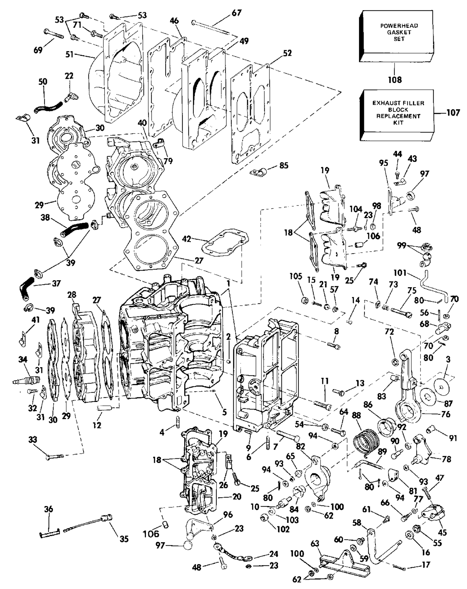 CYLINDER & CRANKCASE - 110TLCDF MODELS ONLY