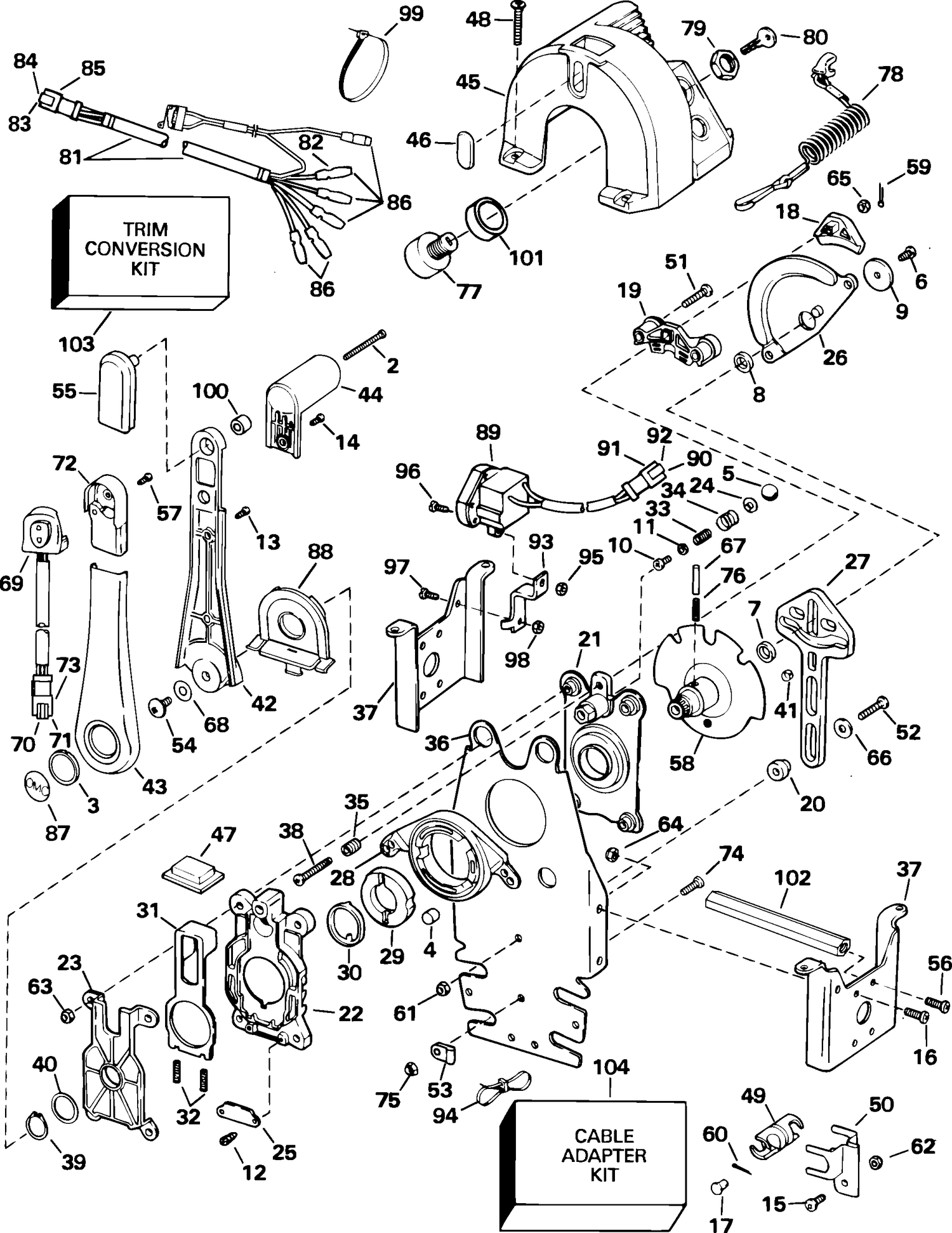 REMOTE CONTROL - BINNACLE - SINGLE LEVEL - KEY SWITCH