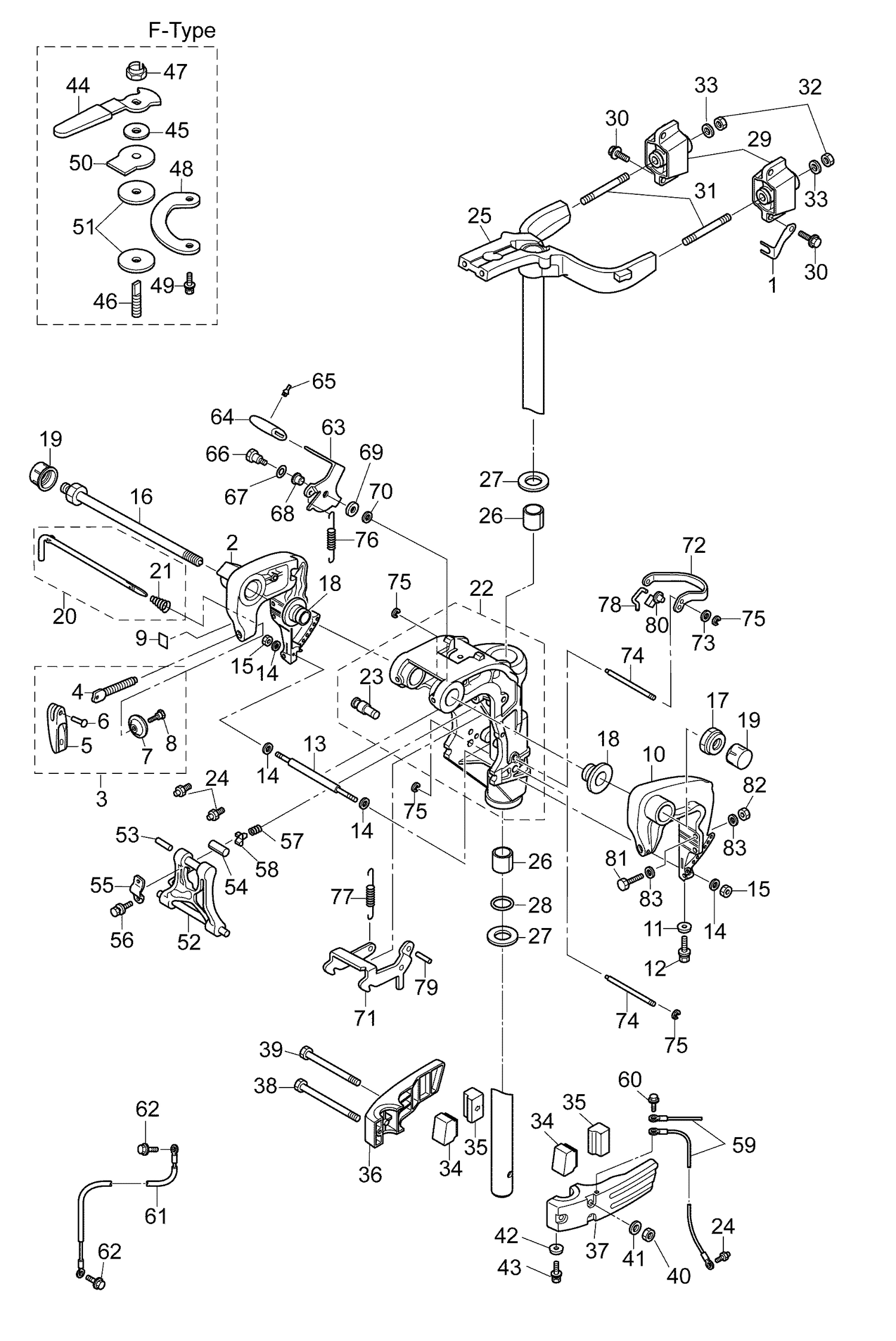 16-4_STERN & SWIVEL BRACKET (MANUAL TILT)