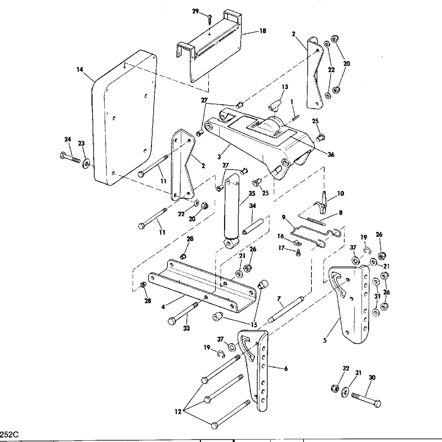 AUXILIARY MOTOR BRACKET KIT 2 THRU 15
