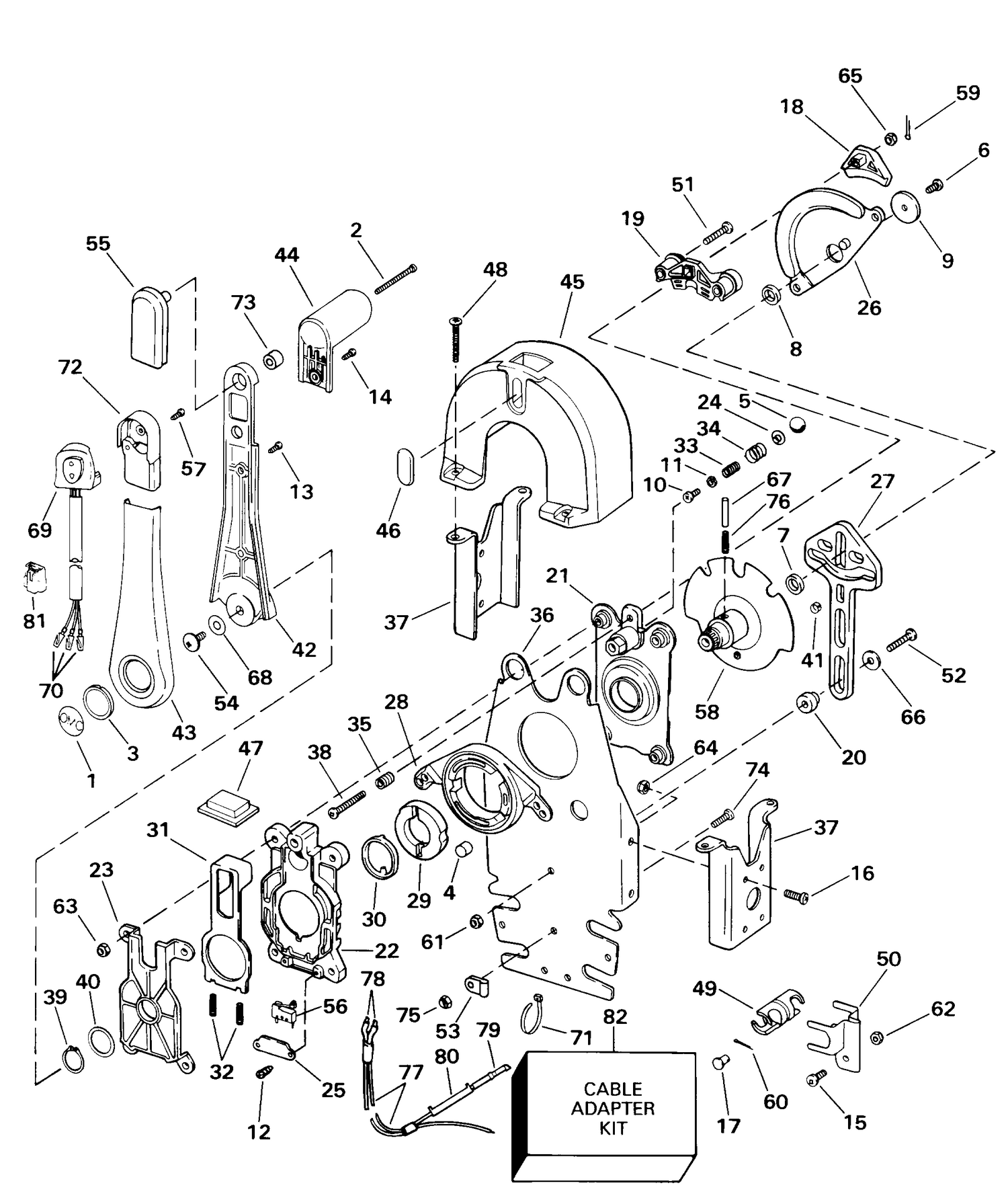REMOTE CONTROL -- BINNACLE -- SINGLE LEVER