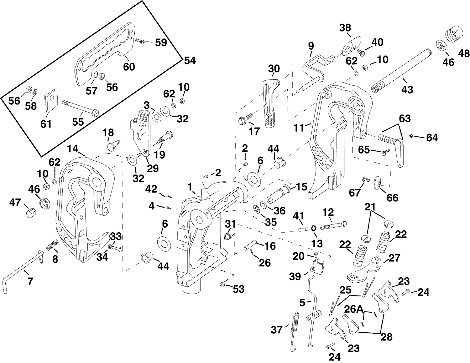 SWIVEL BRACKET (DR, DE, W  MODELS)