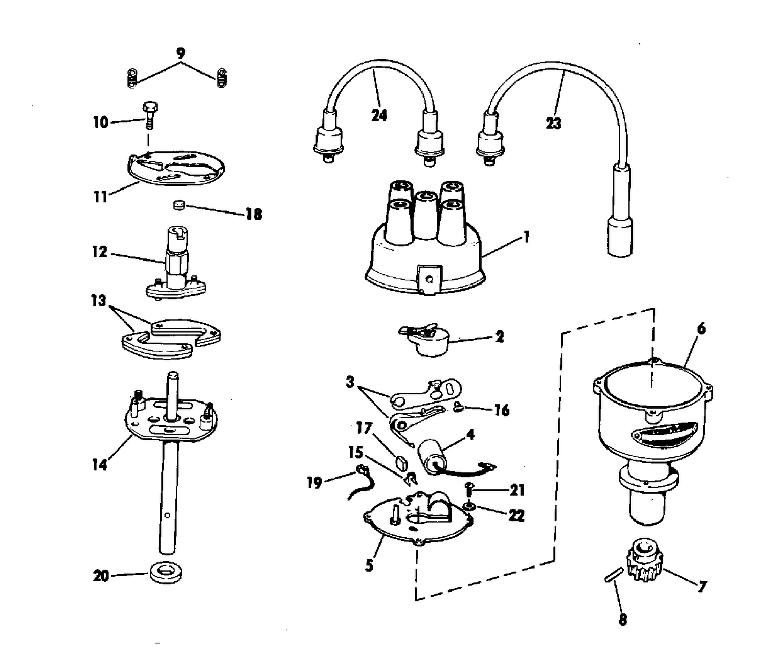 DISTRIBUTOR GROUP 100 & 120 HP STERN DRIVE