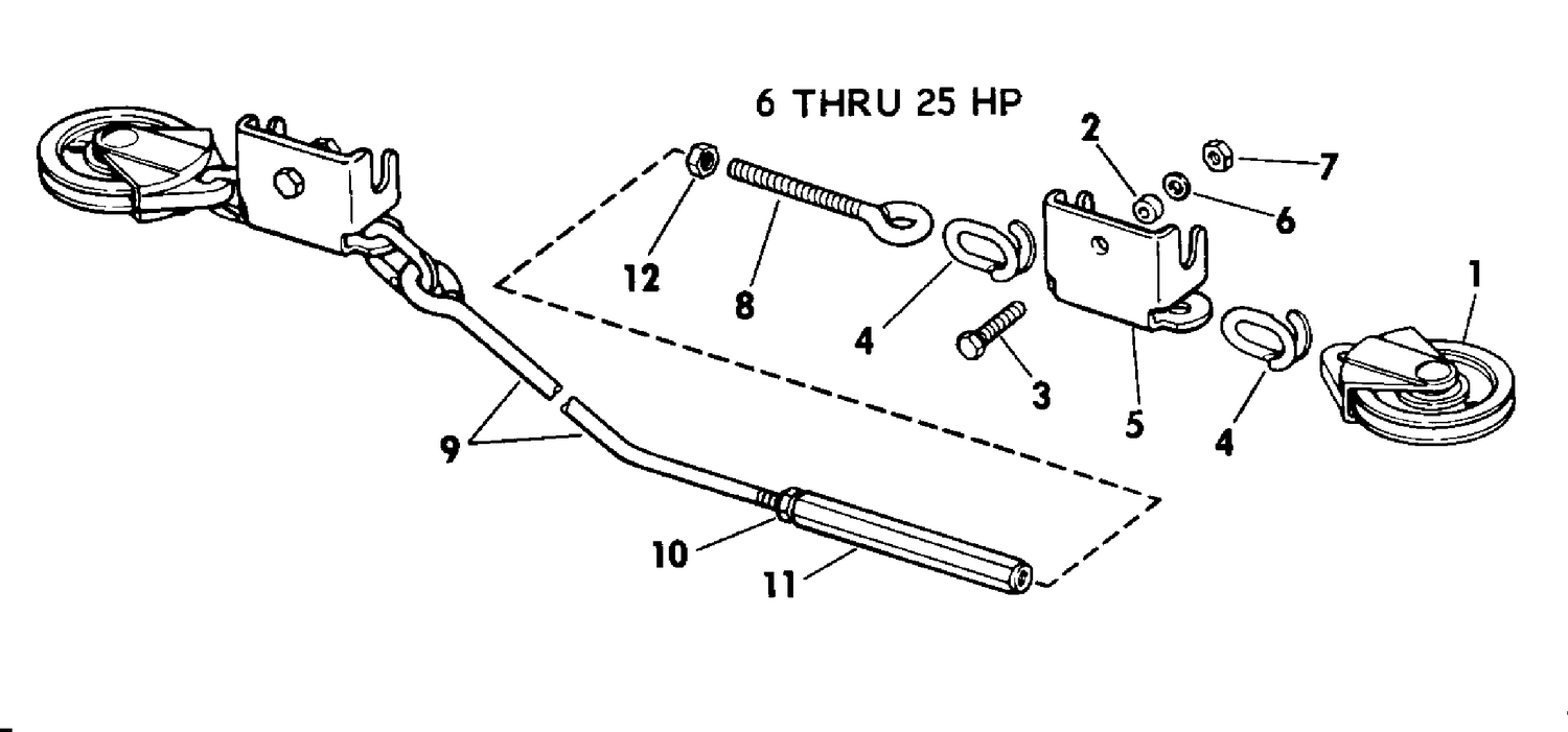 REMOTE CTRL AND STEERING CON. KITS 6 THRU 25 HP