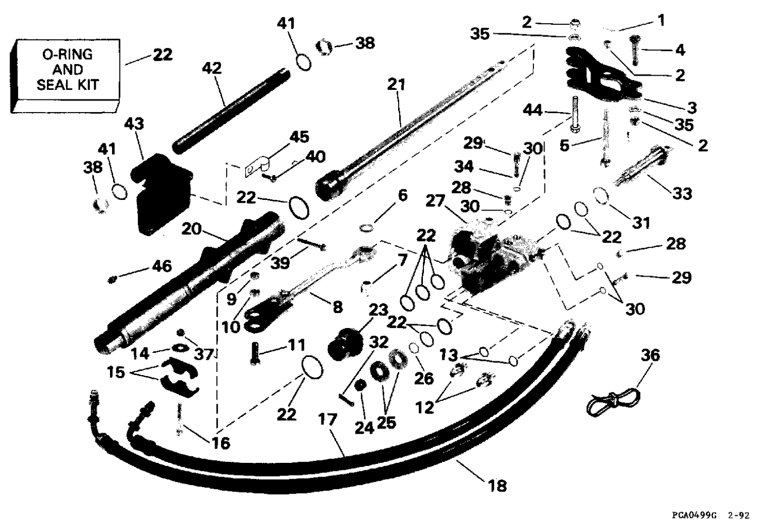 STEERING CYLINDER KIT - STARBOARD - V6 MODELS ONLY