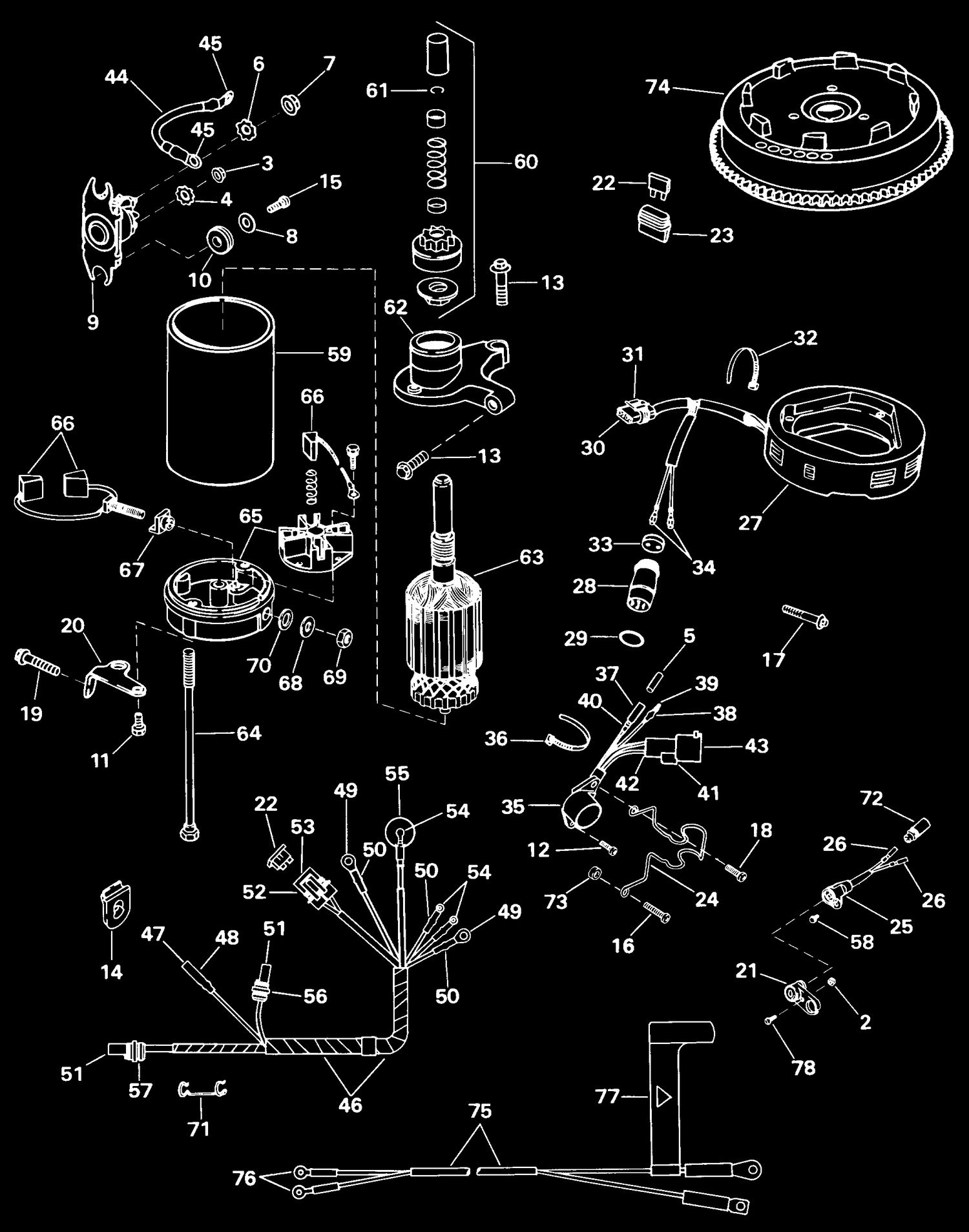 TILLER ELECTRIC START KIT -- 9.9, 15 (4-STROKE)
