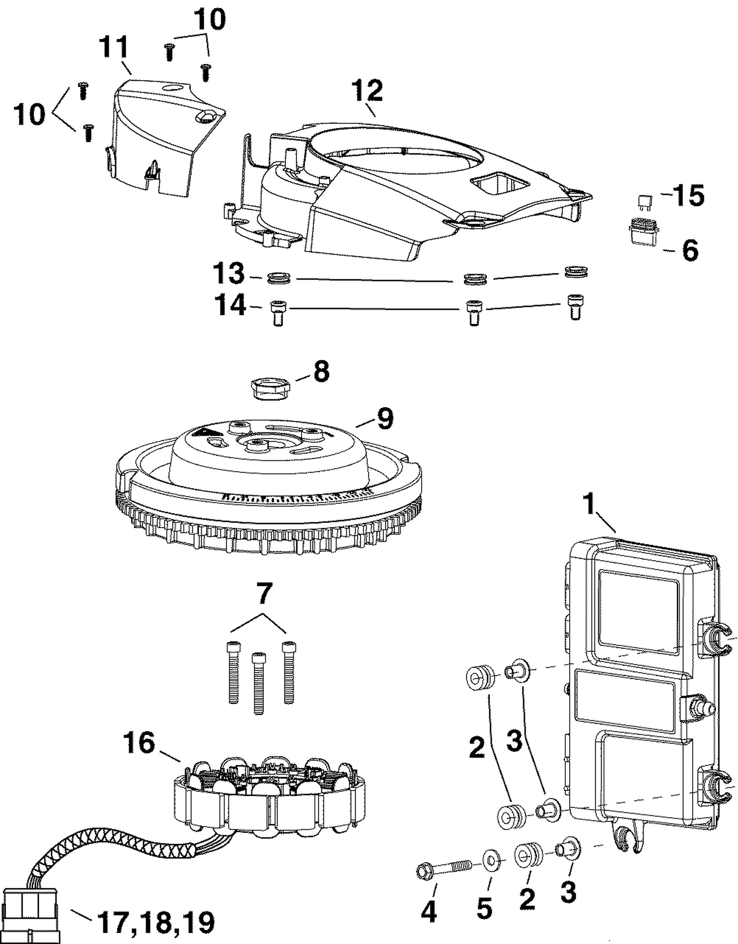 EMM, STATOR, FLYWHEEL