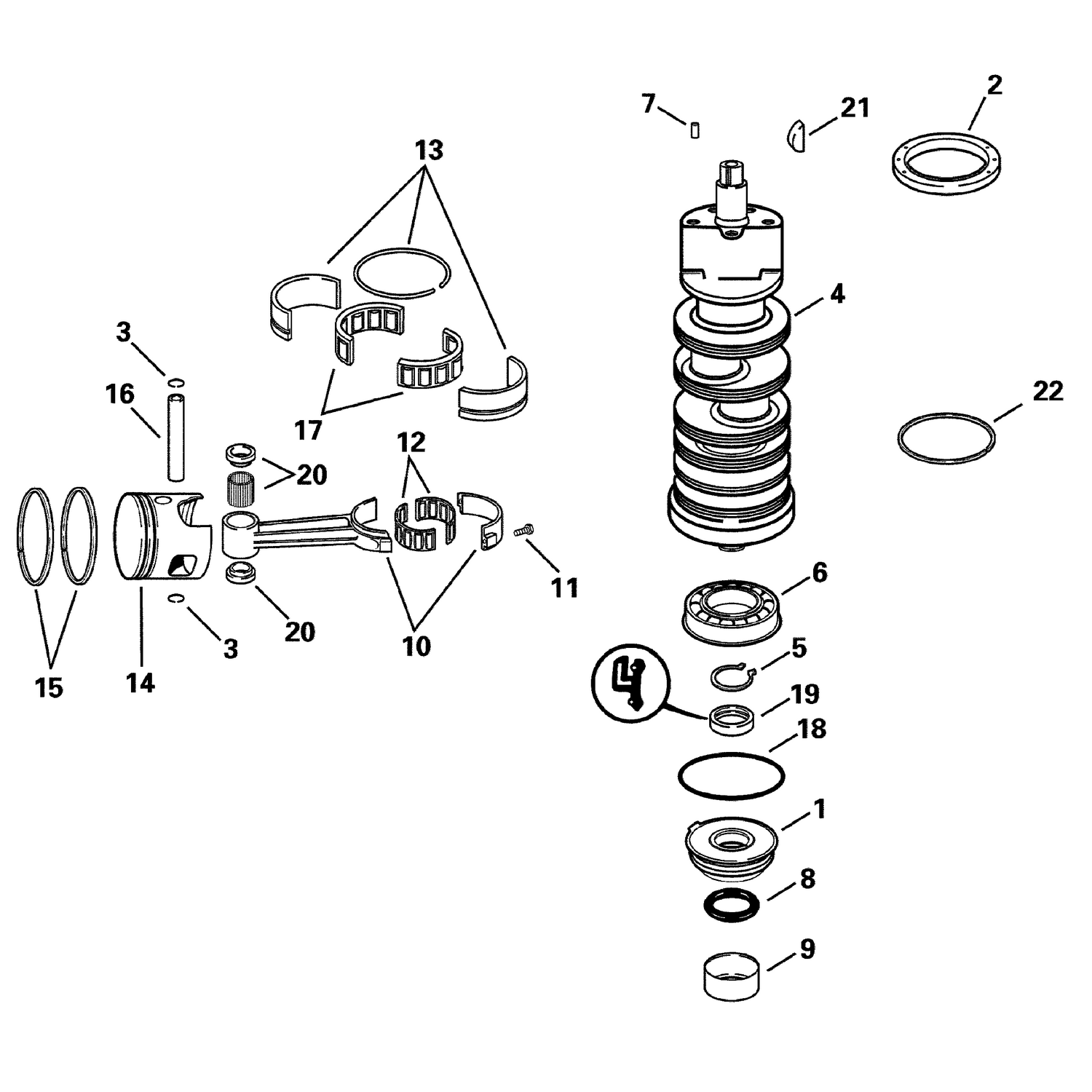 CRANKSHAFT & PISTON