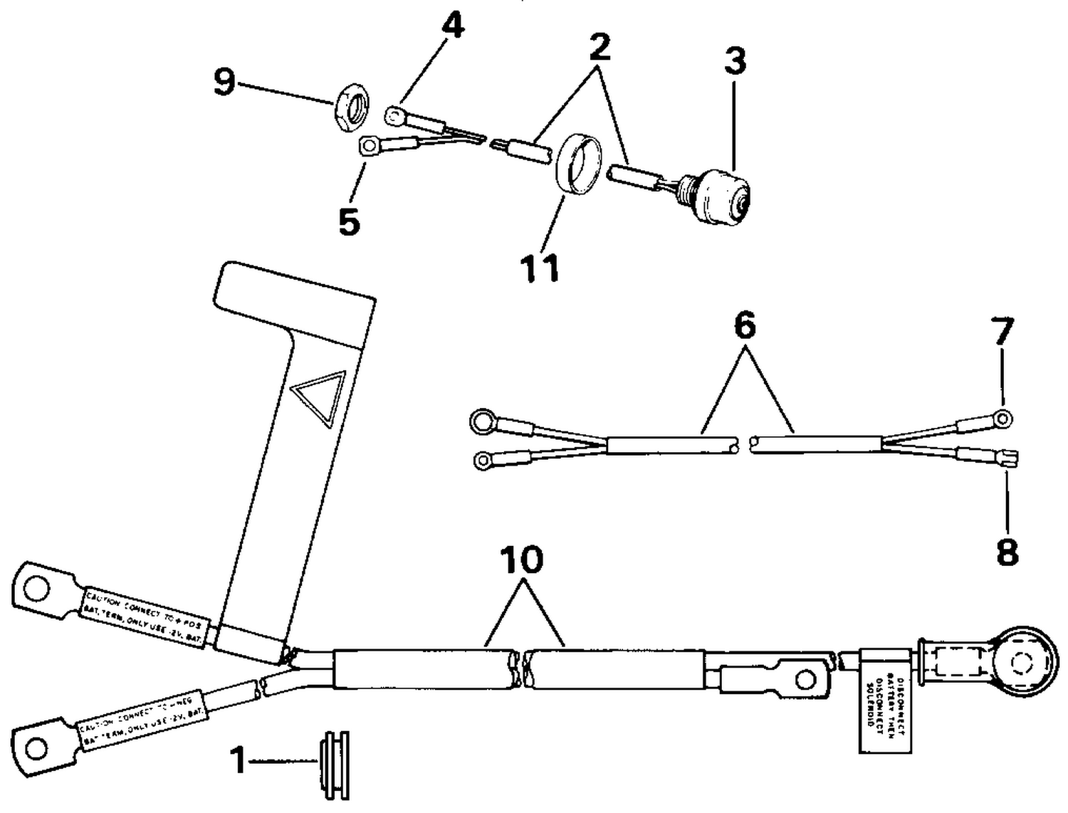START SWITCH & CABLES - 25 TE MODELS ONLY