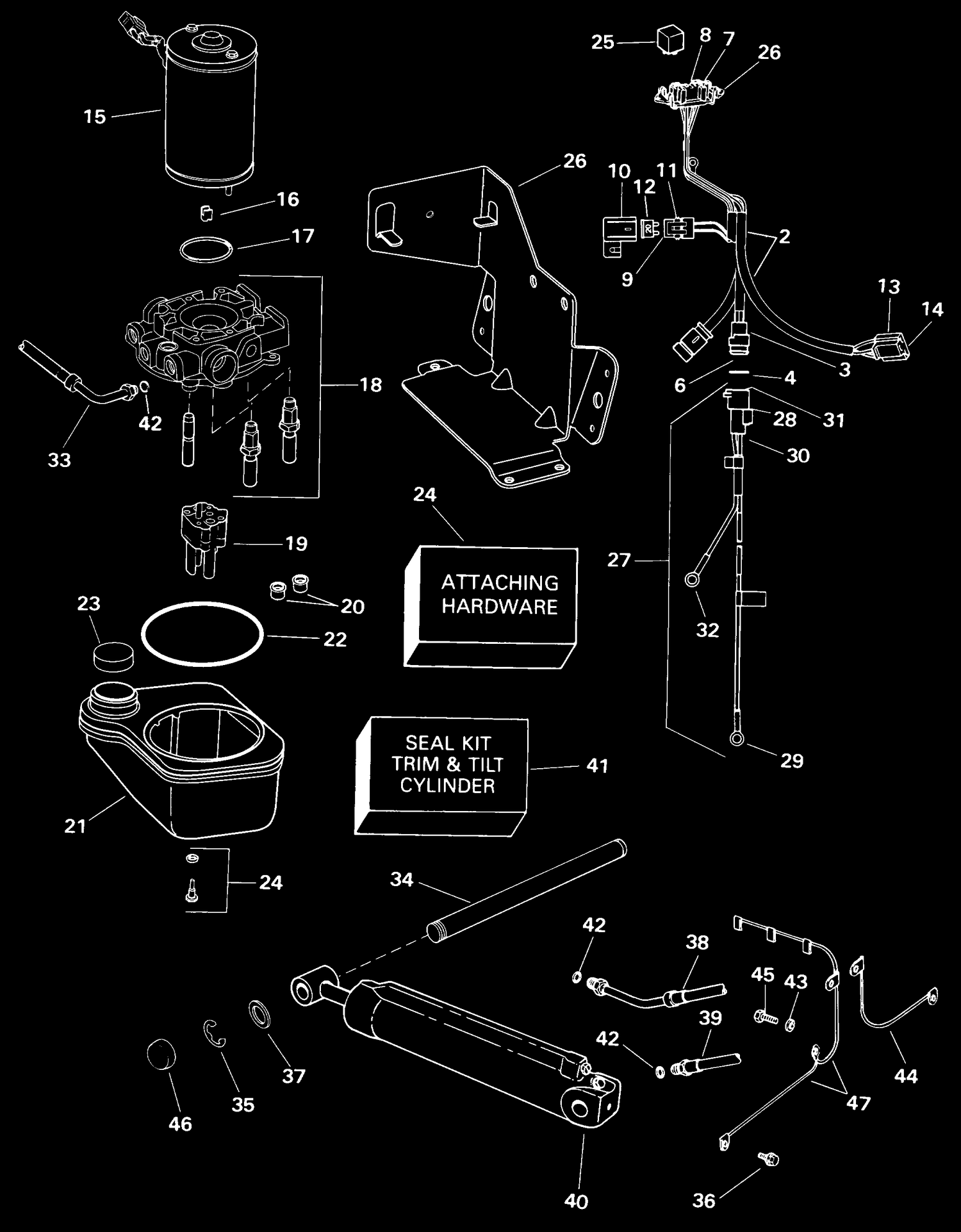 POWER TRIM & TILT -- 3868843 MODEL TRANSOM MOUNT