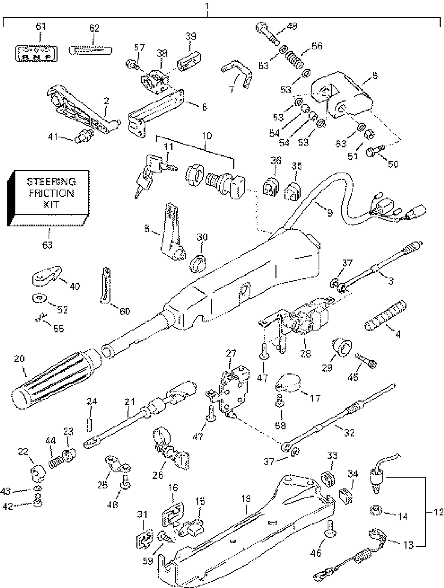 TILLER CONVERSION KIT - 40, 50, 70 (4-STROKE)