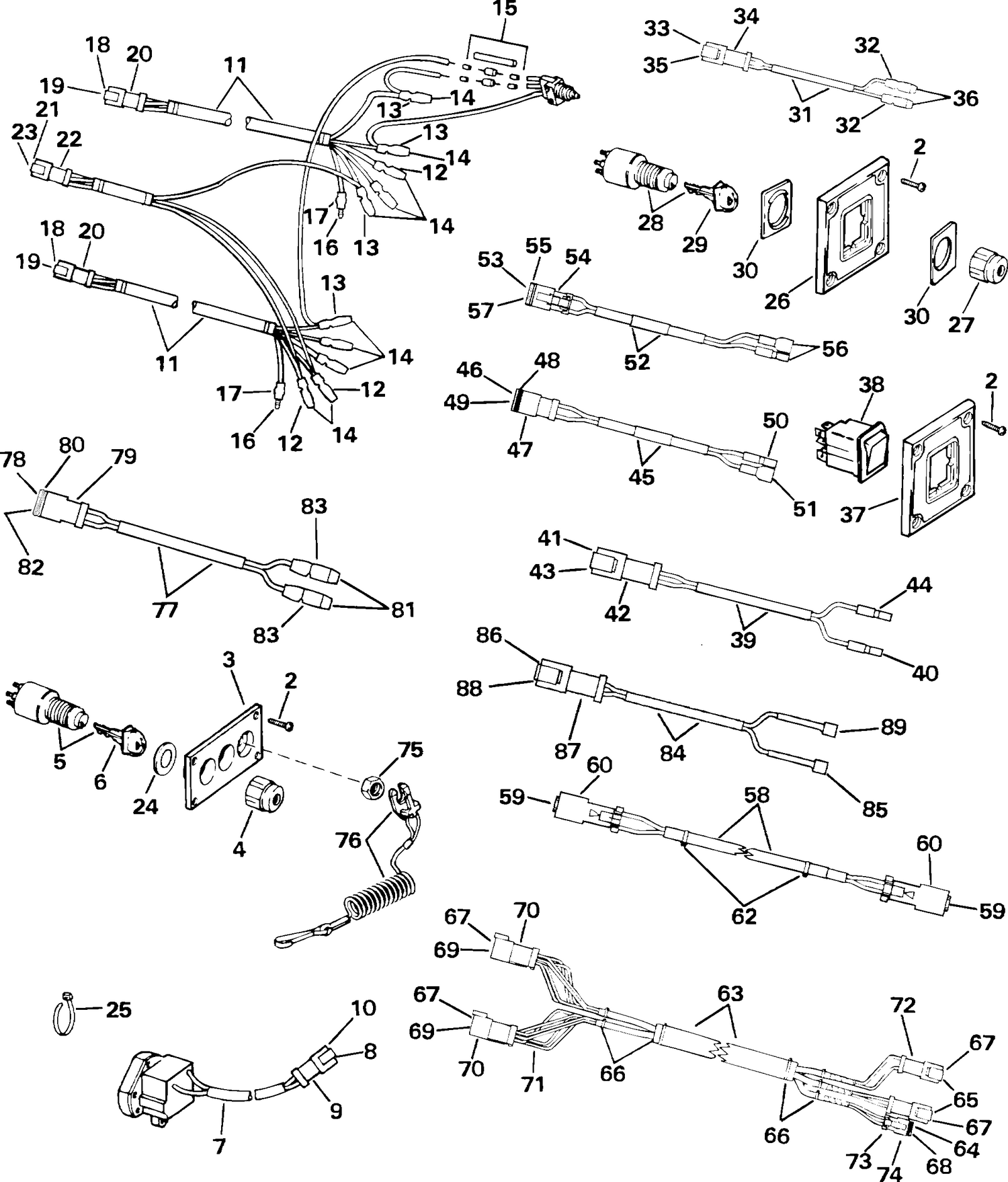 SWITCH & WIRING KIT - DUAL STATION DUAL ENGINE