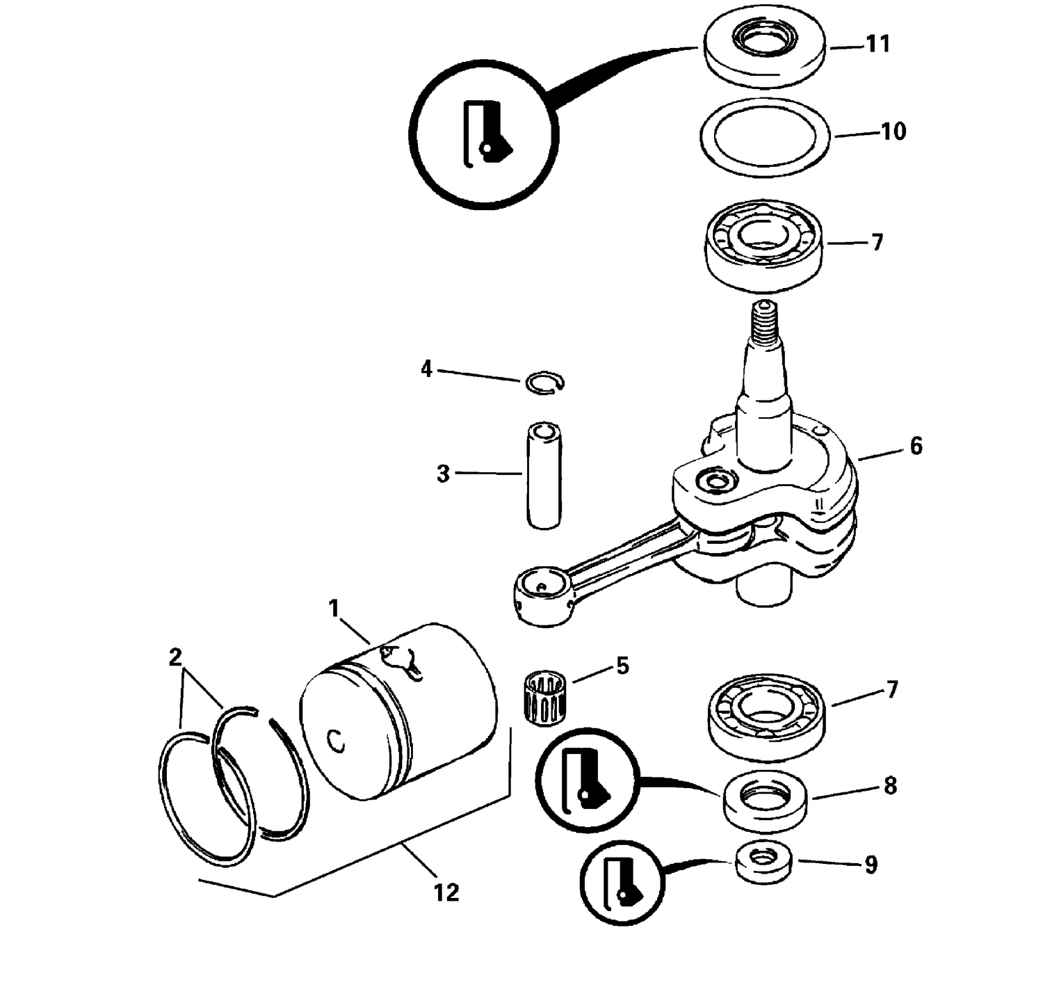 CRANKSHAFT AND PISTON