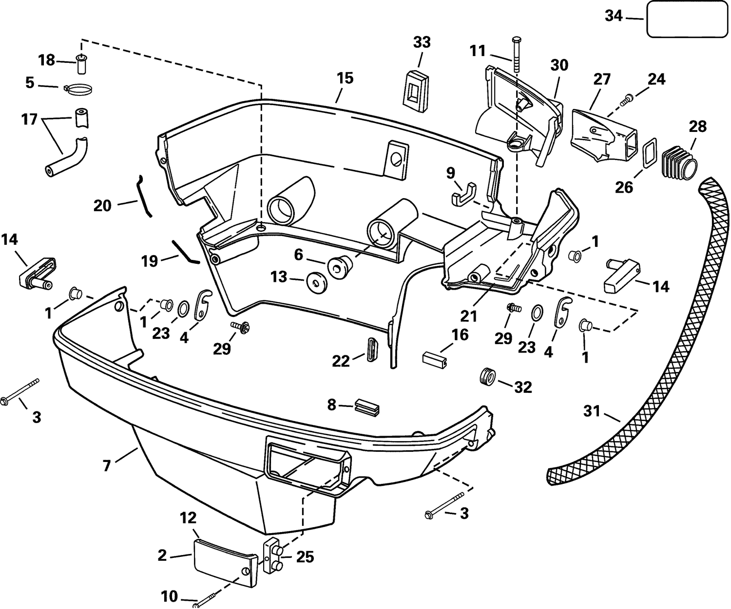 LOWER ENGINE COVER - 105WE MODELS