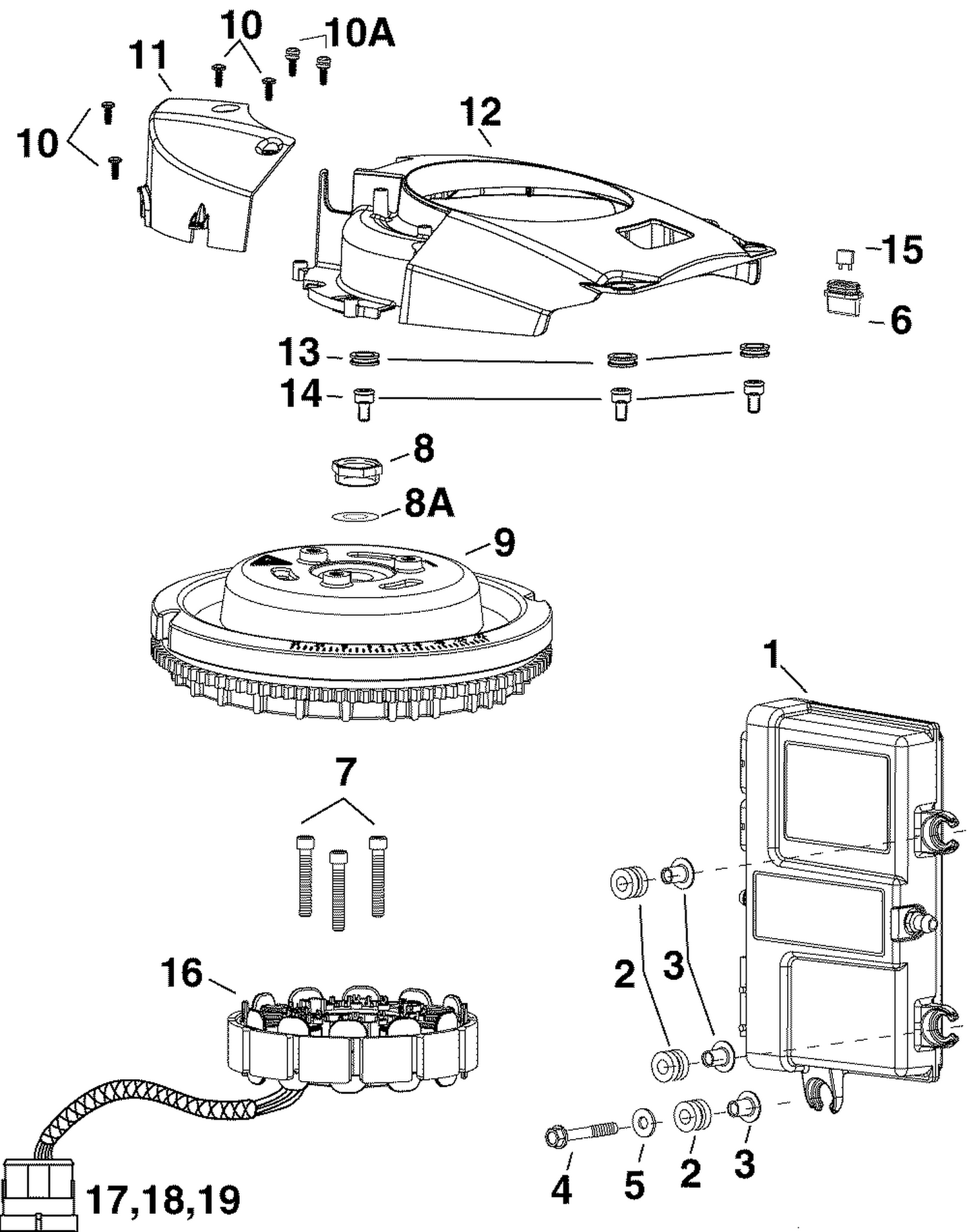 EMM, STATOR, FLYWHEEL