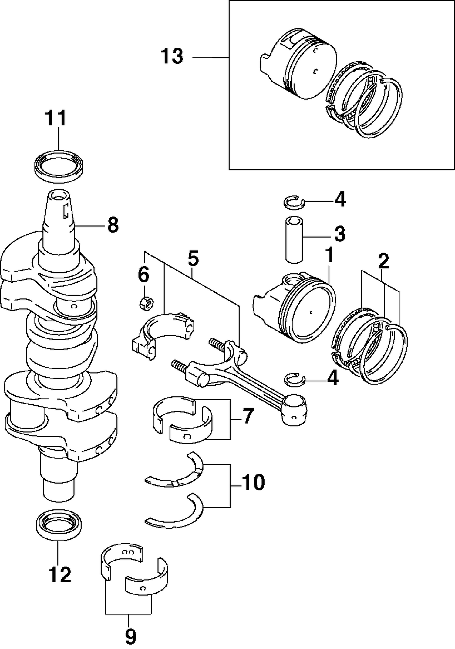 CRANKSHAFT & PISTONS