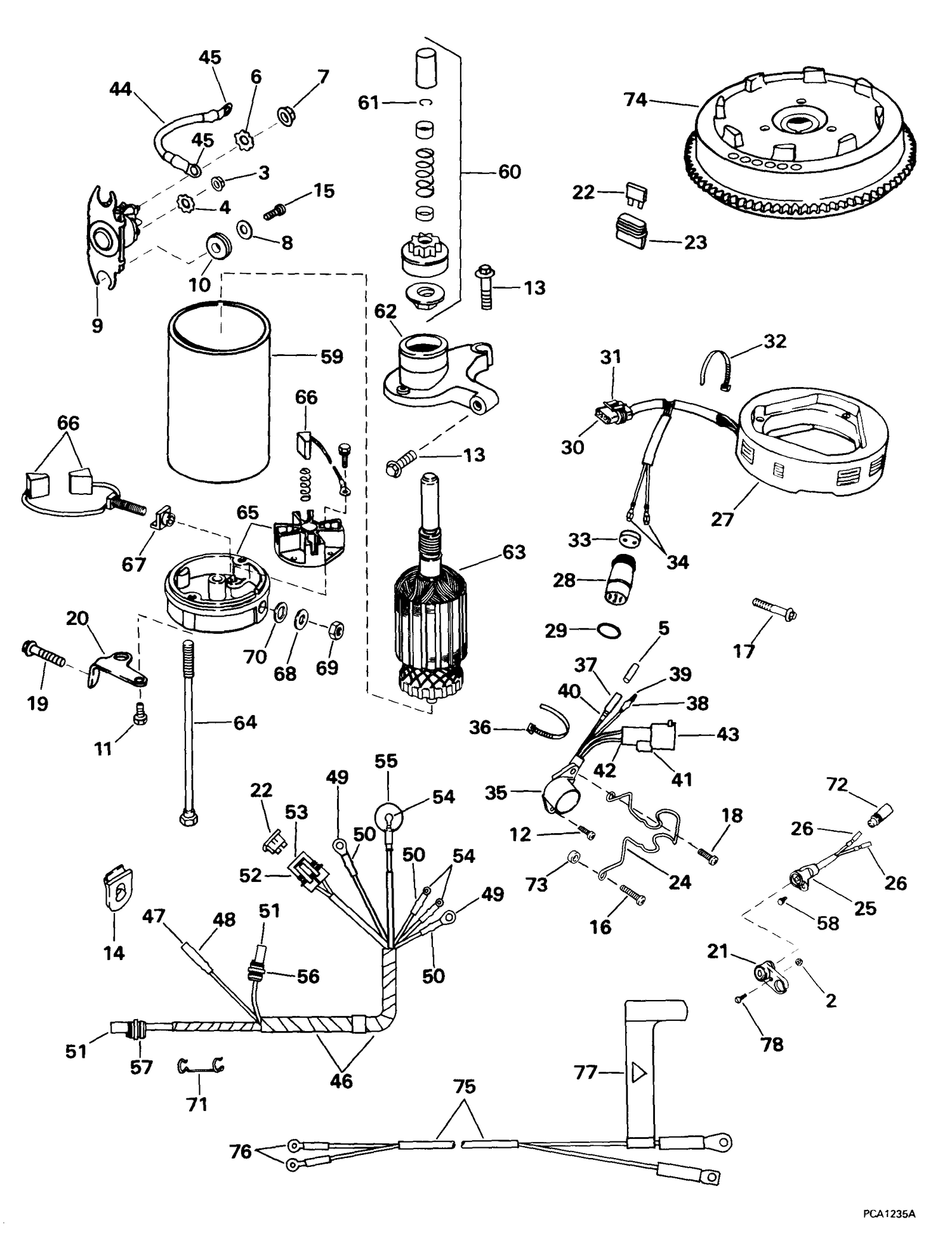 TILLER ELECTRIC START KIT -- 9.9, 15 (4-STROKE)
