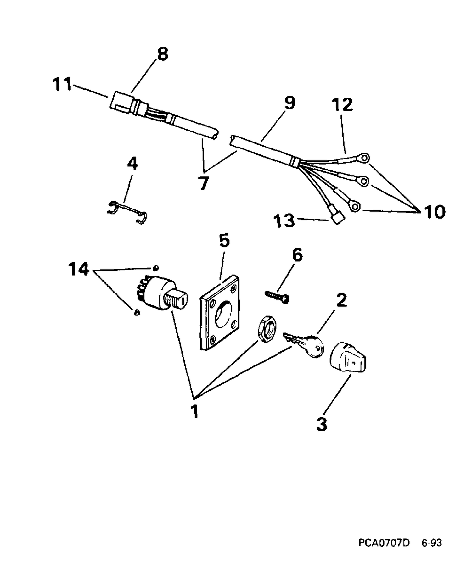 IGNITION SWITCH & CABLE -- 9.9