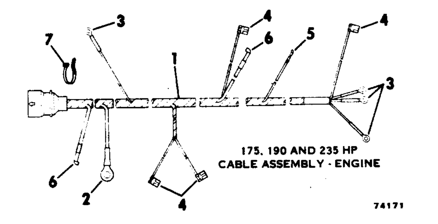 CABLE ASSEMBLY GROUP CABLE ASSEMBLY-ENGINE-175,190 & 235 HP
